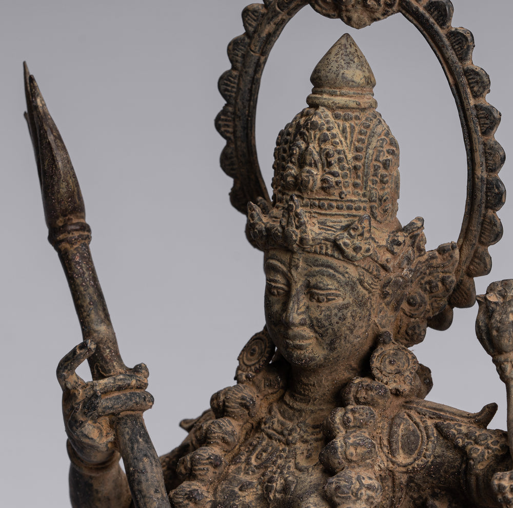 Kali Statue - Antique Java Style Majapahit Standing Bronze Kali or Mahakali Statue - 42cm/17"