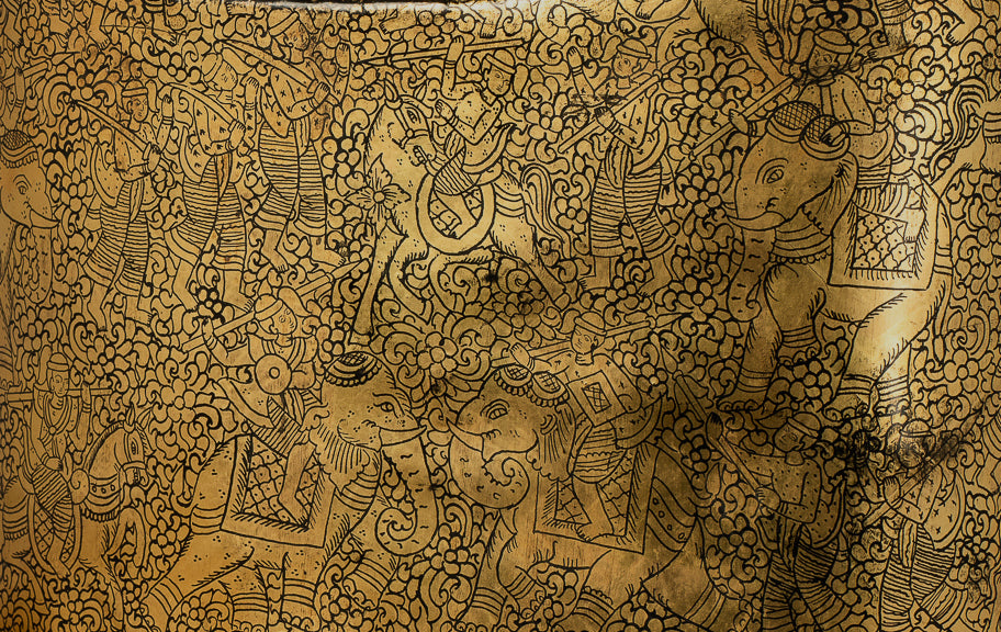 Porta di moneta antichi del XIX secolo Birmese - 34 cm/14 "