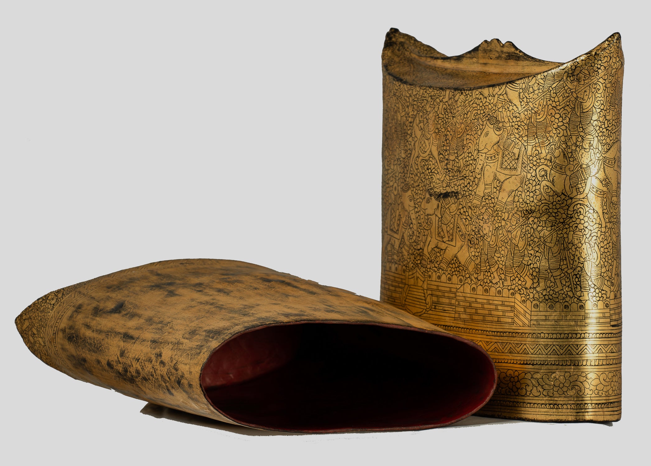 Porta di moneta antichi del XIX secolo Birmese - 34 cm/14 "