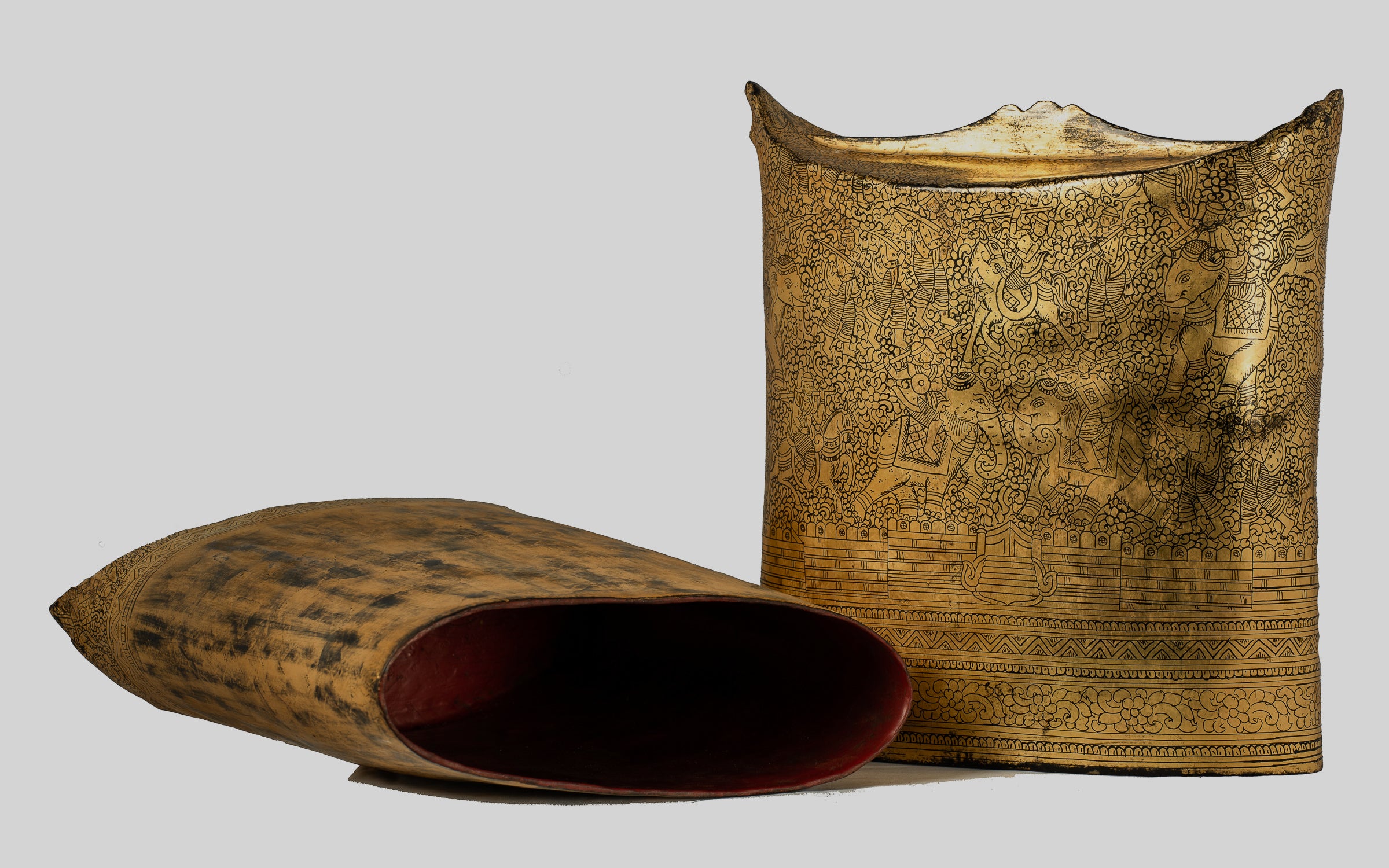 Porta di moneta antichi del XIX secolo Birmese - 34 cm/14 "