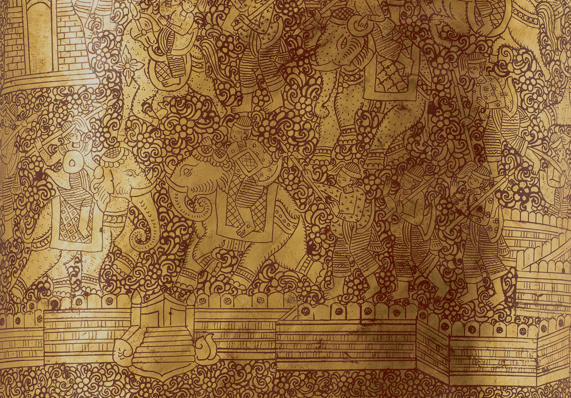 Porta di moneta antichi del XIX secolo Birmese - 34 cm/14 "