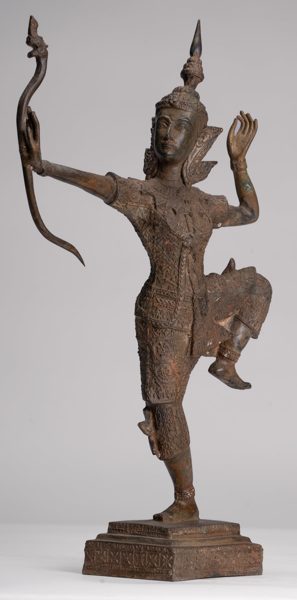 Rama Statue - Antique Thai Style Bronze Thai Rama - Avatar of Vishnu - 37cm/15"