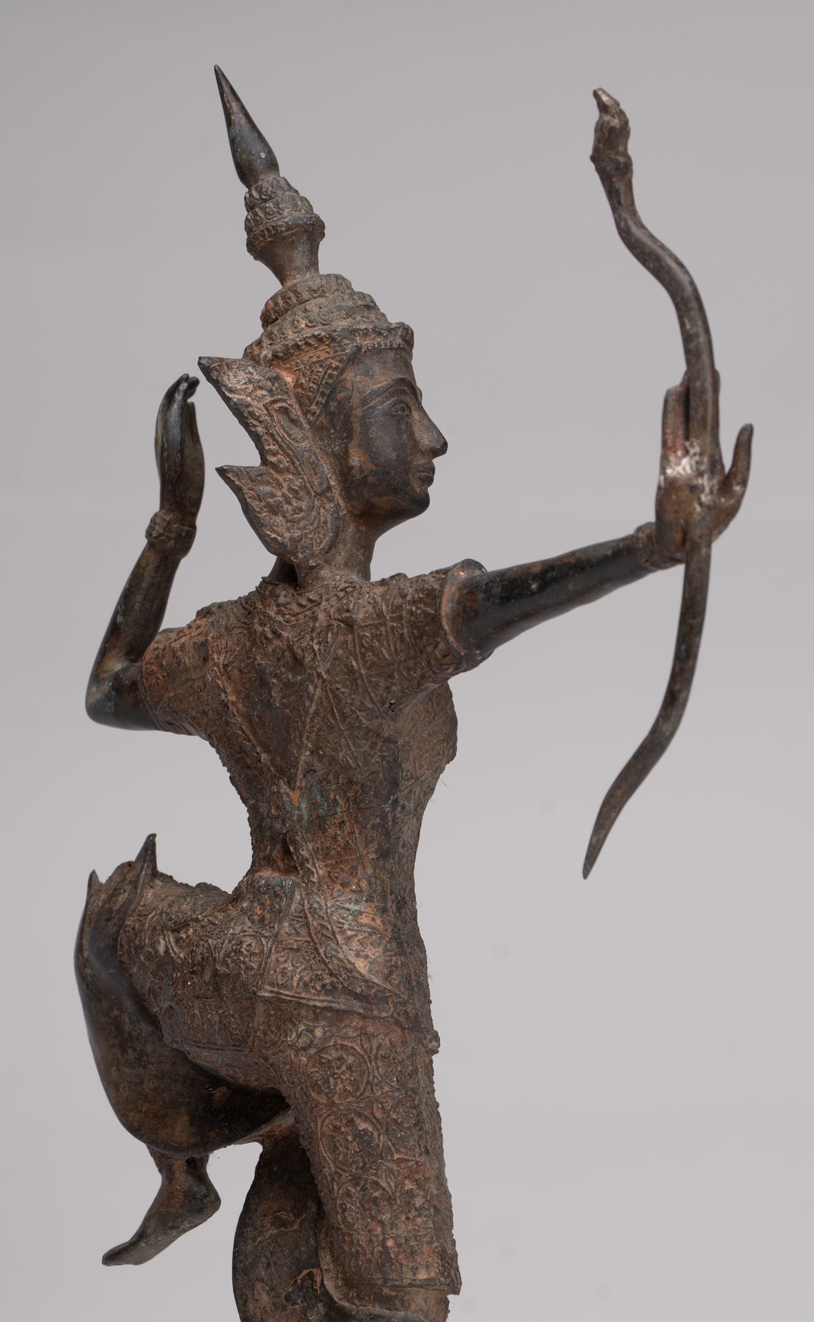 Rama Statue - Antique Thai Style Bronze Thai Rama - Avatar of Vishnu - 37cm/15"