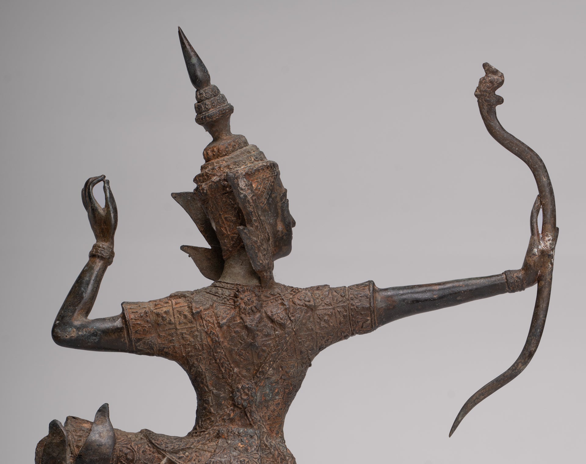 Rama Statue - Antique Thai Style Bronze Thai Rama - Avatar of Vishnu - 37cm/15"