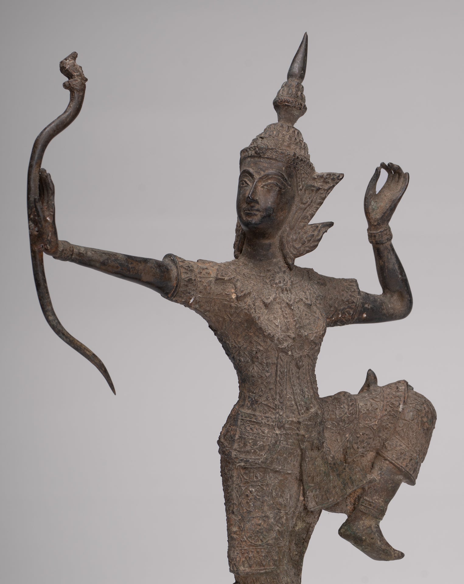 Rama Statue - Antique Thai Style Bronze Thai Rama - Avatar of Vishnu - 37cm/15"