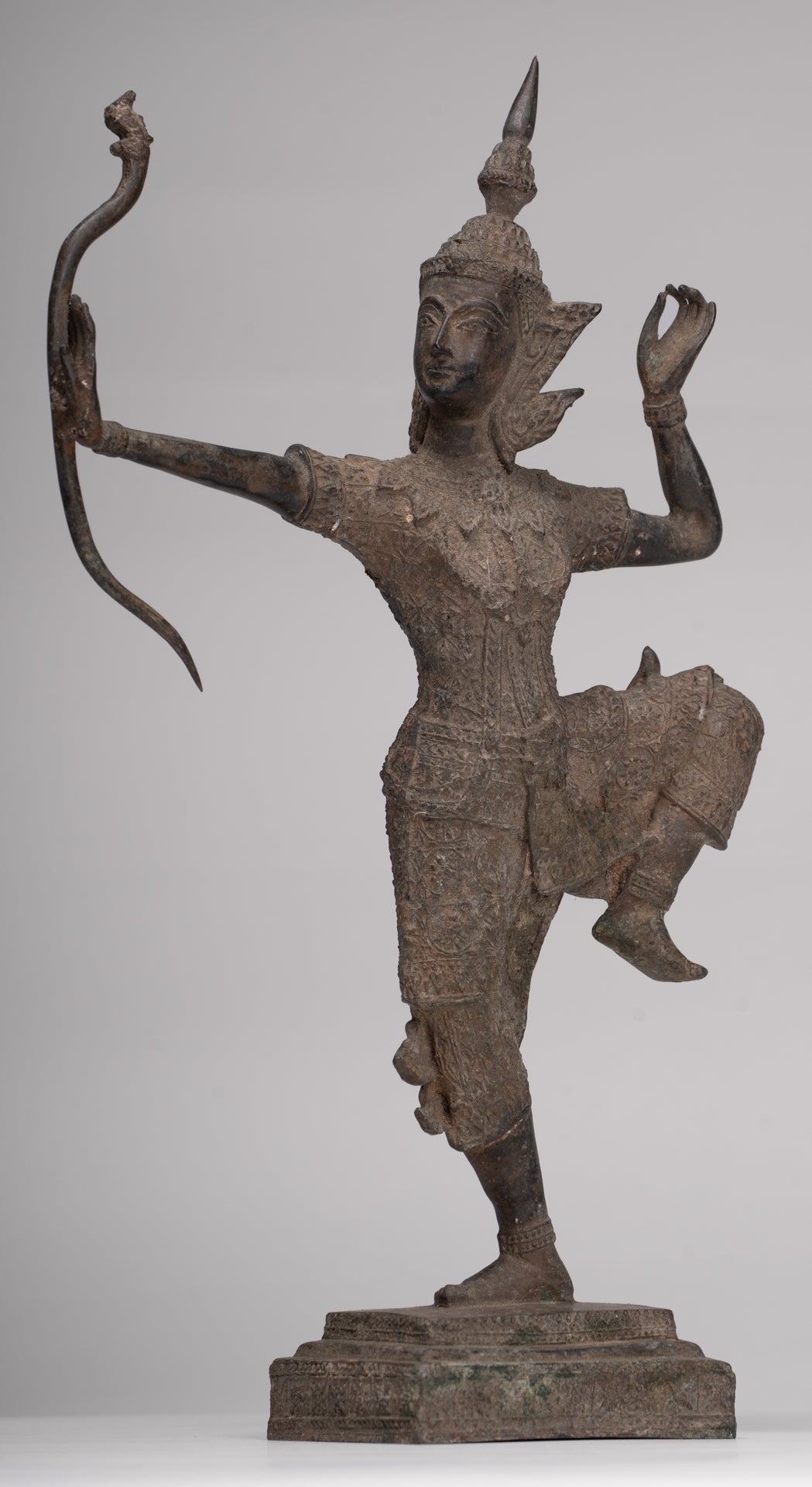 Rama Statue - Antique Thai Style Bronze Thai Rama - Avatar of Vishnu - 37cm/15"