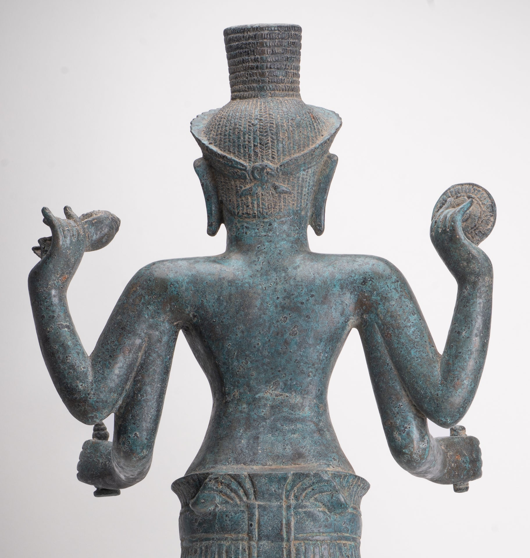 Vishnu - Antique Khmer Style Bronze Koh Ker Standing Vishnu Statue - 84cm/34"