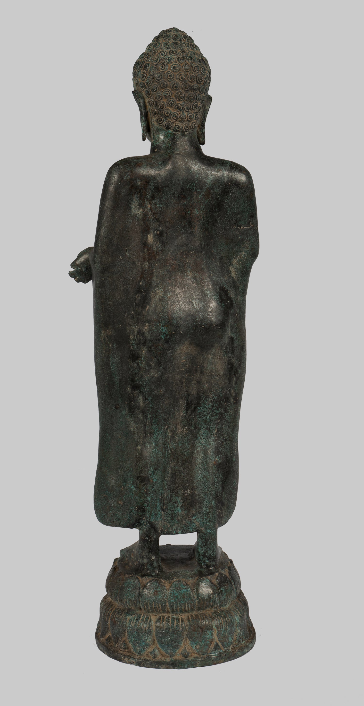 Estatua de Buda - Gran estatua de Buda de estilo tailandés antiguo en Dharmachakra enseñando Mudra - 84cm/34 "