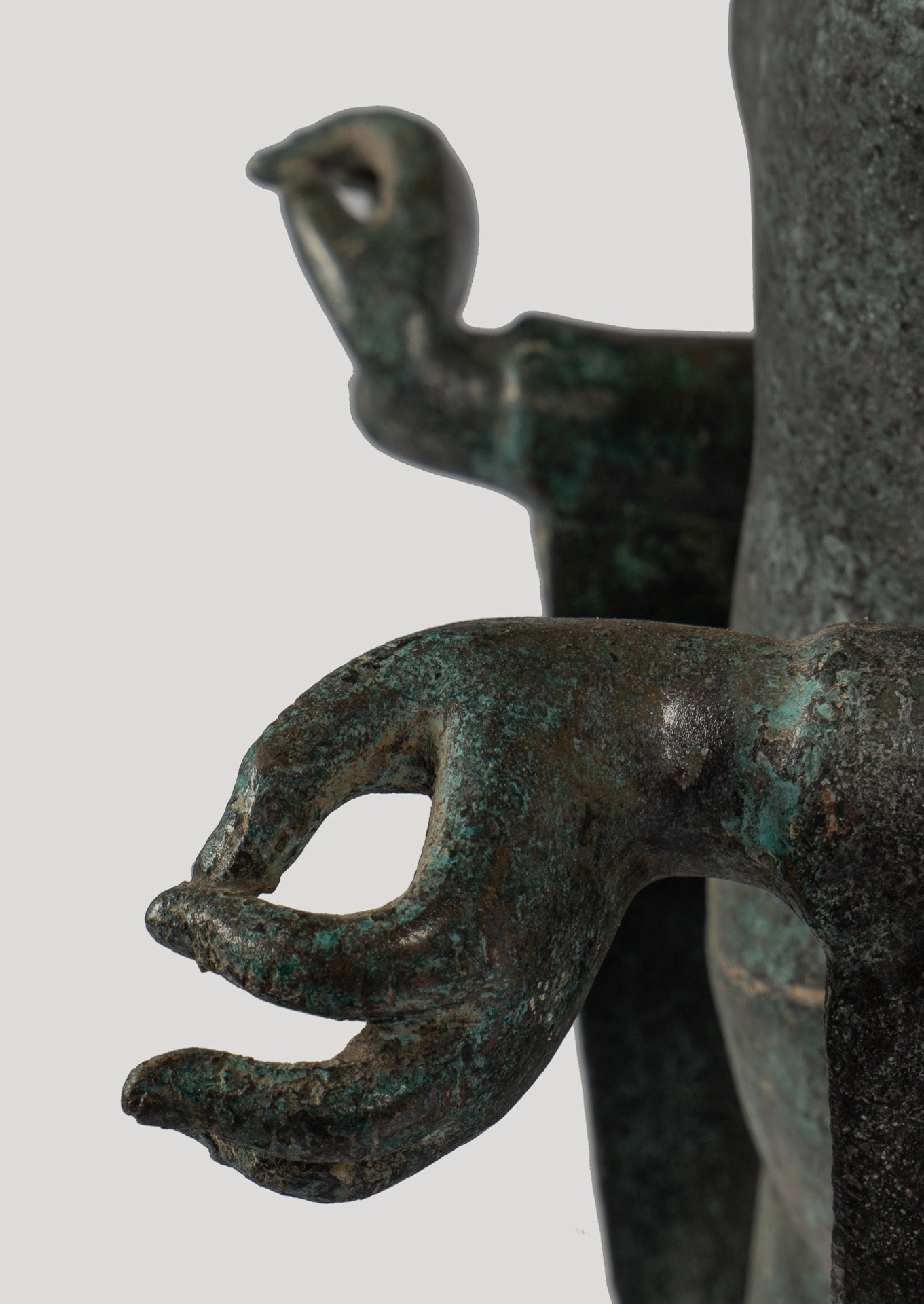 Antique Thai Style Bronze Buddha in Dharmachakra Teaching Mudra - 84cm/34"