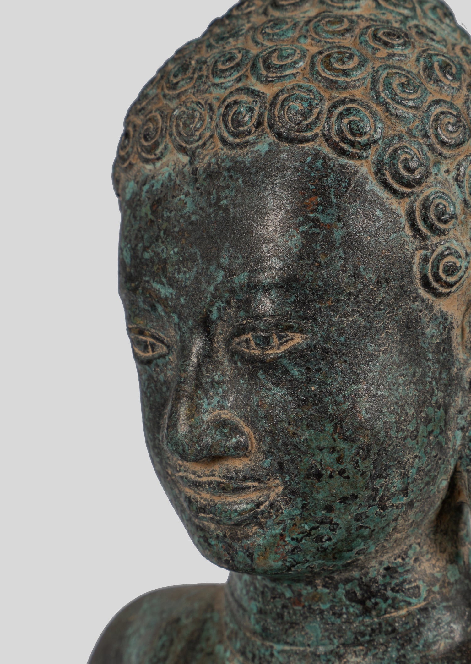 Estatua de Buda - Gran estatua de Buda de estilo tailandés antiguo en Dharmachakra enseñando Mudra - 84cm/34 "