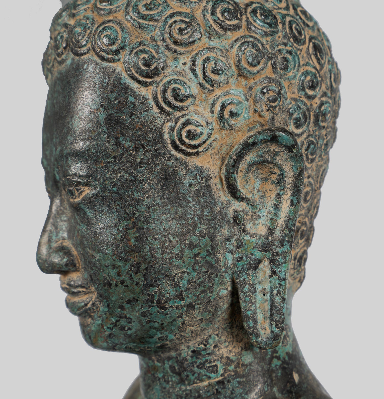 Estatua de Buda - Gran estatua de Buda de estilo tailandés antiguo en Dharmachakra enseñando Mudra - 84cm/34 "