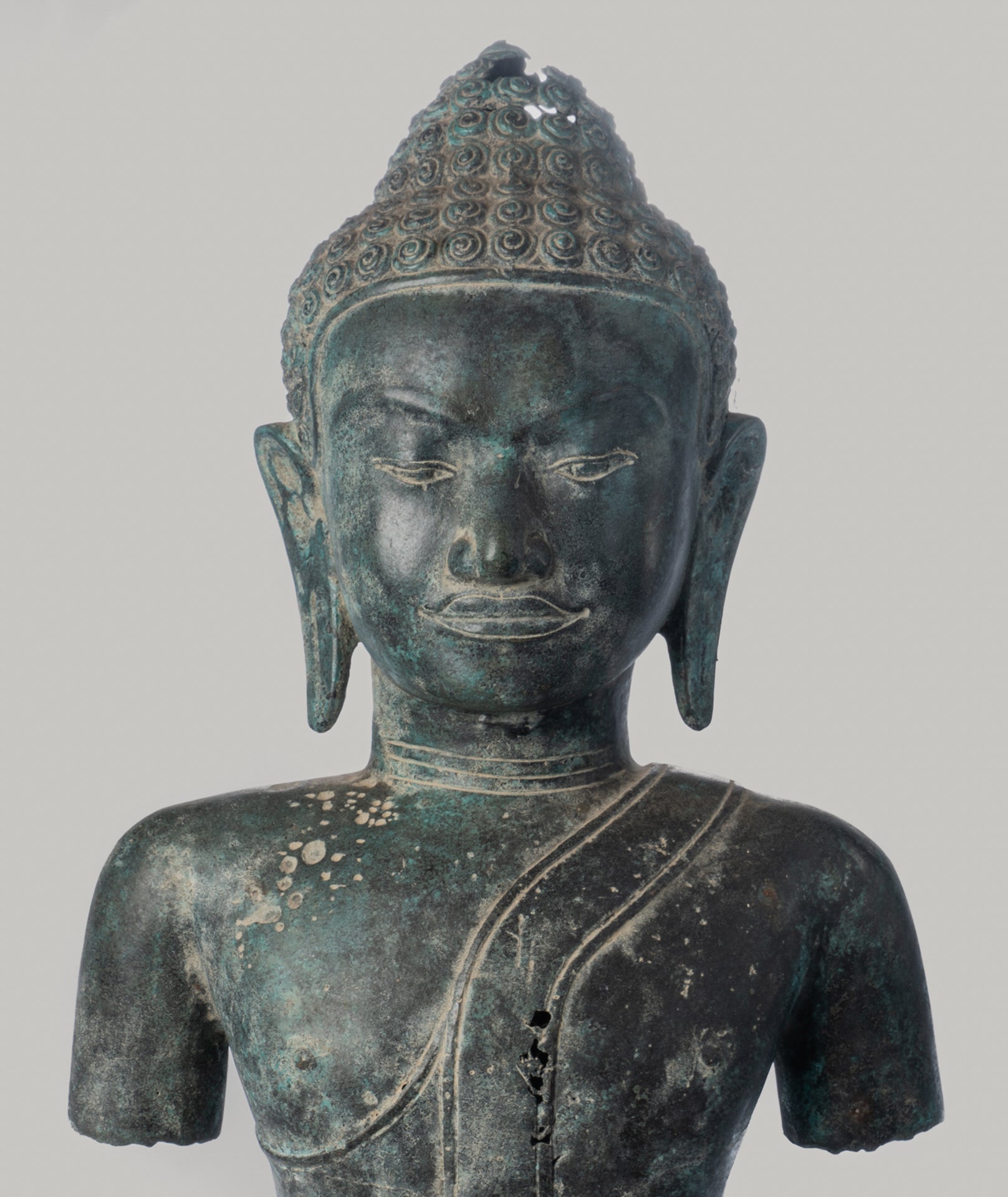 Buddha Statue - Antique Thai Style Southeast Asia Guatama Buddha Torso Statue - 67cm/27"