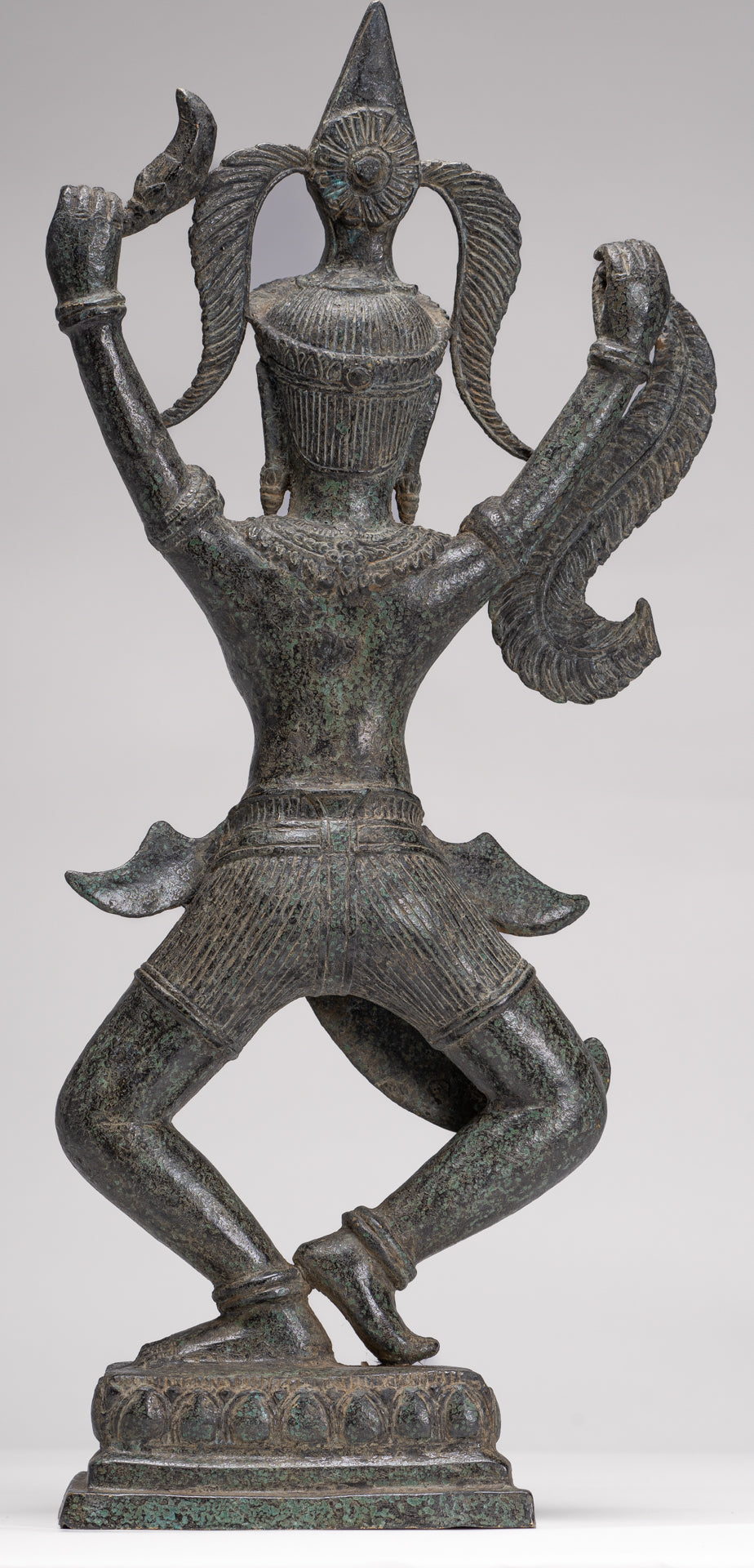 Antique Khmer Style Bronze Standing Apsara or Angel Statue - 55cm/22"