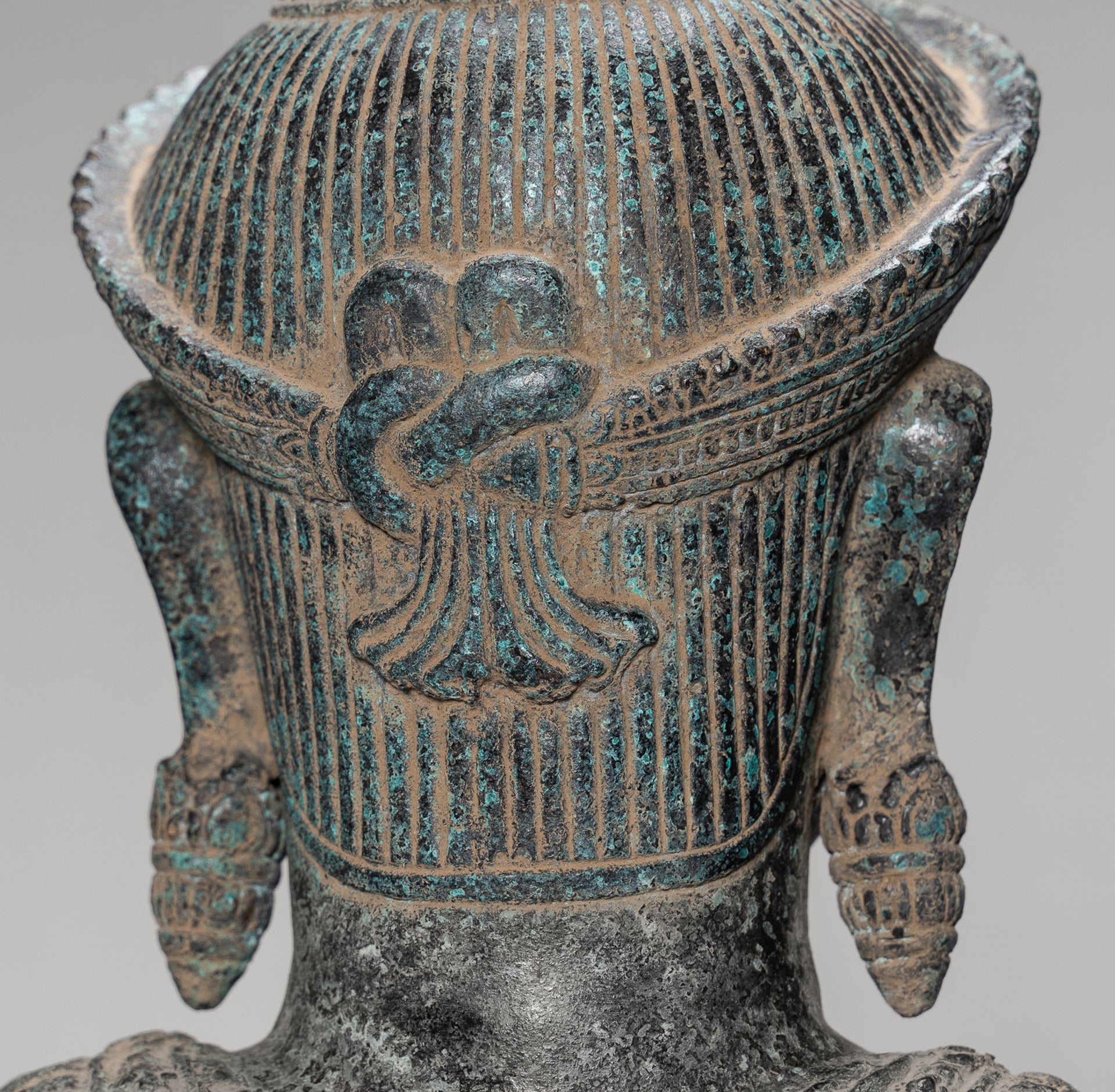 Antique Khmer Style Bronze Standing Bayon Vishnu Statue - Protector - 130cm/52"