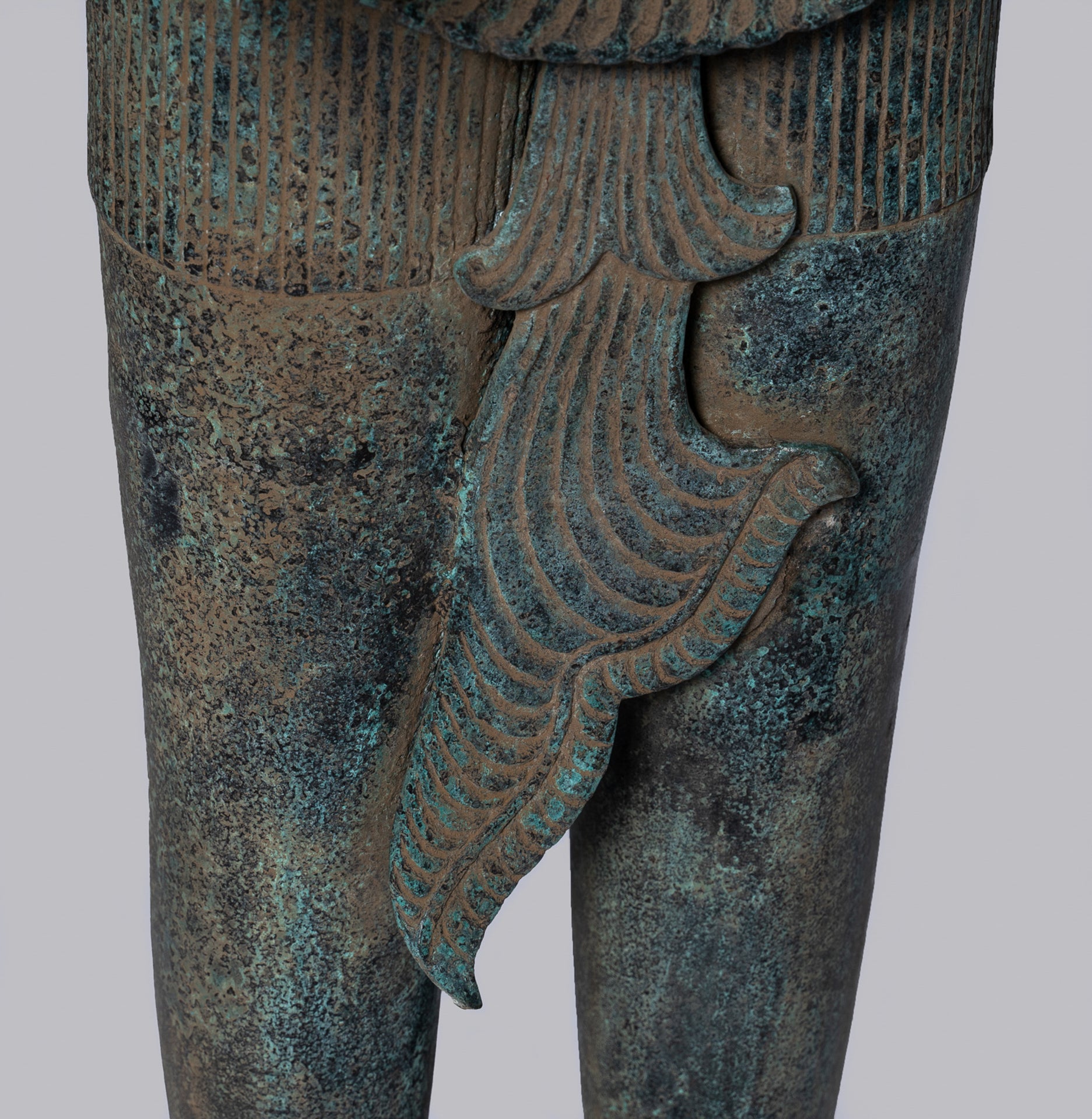 Antique Khmer Style Bronze Standing Bayon Vishnu Statue - Protector - 130cm/52"