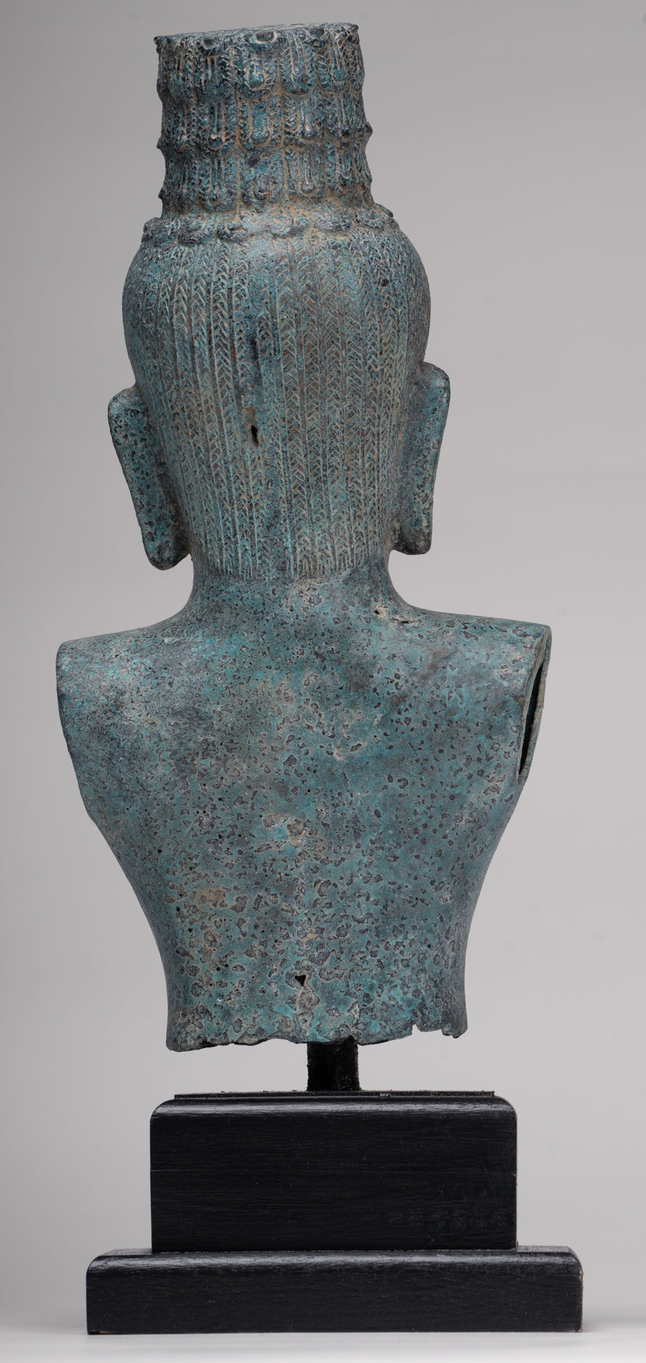 Buddha Statue - Antique Khmer Style Bronze Prakhon Chai Style Maitreya Buddha Torso Statue - 42cm/17"