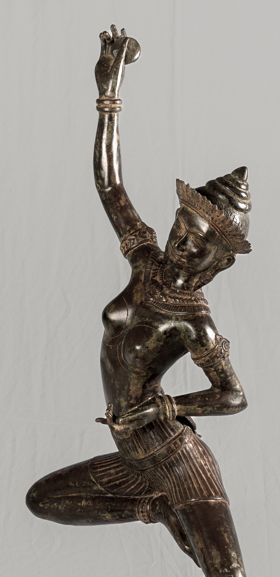 Antique Thai Style Bronze Dancing Apsara or Angel Statue - 85cm/34"