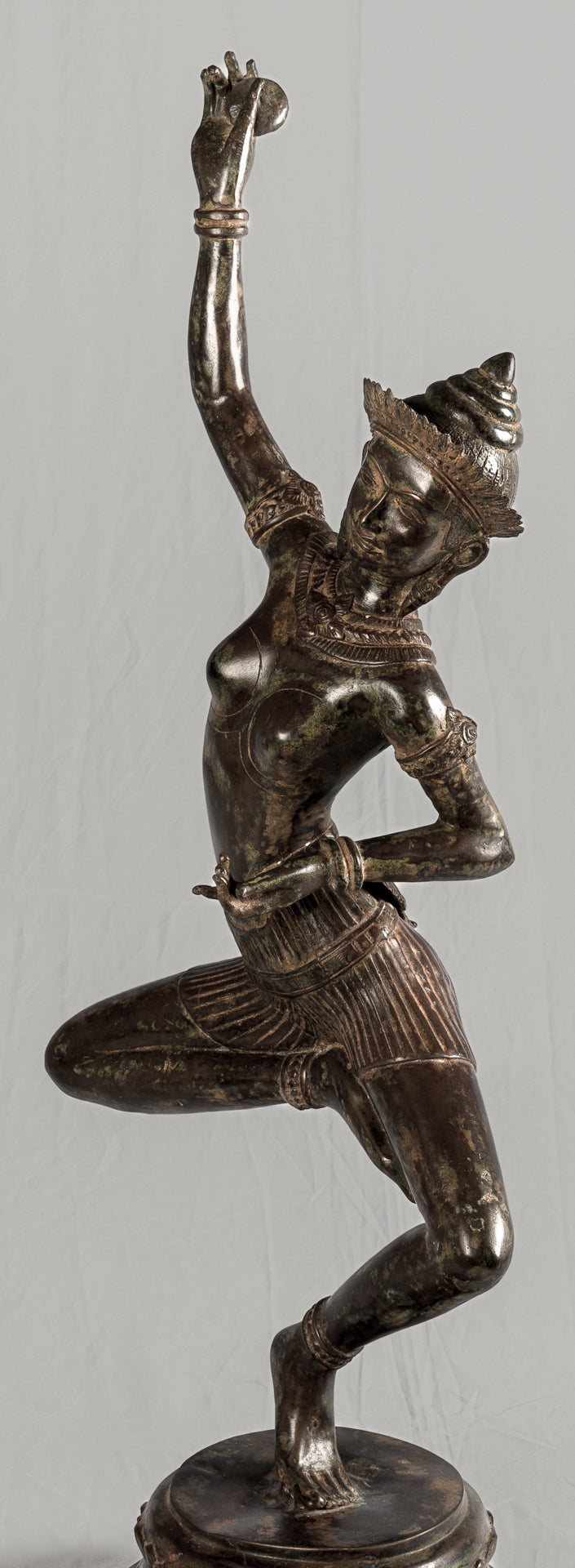 Antique Thai Style Bronze Dancing Apsara or Angel Statue - 85cm/34"