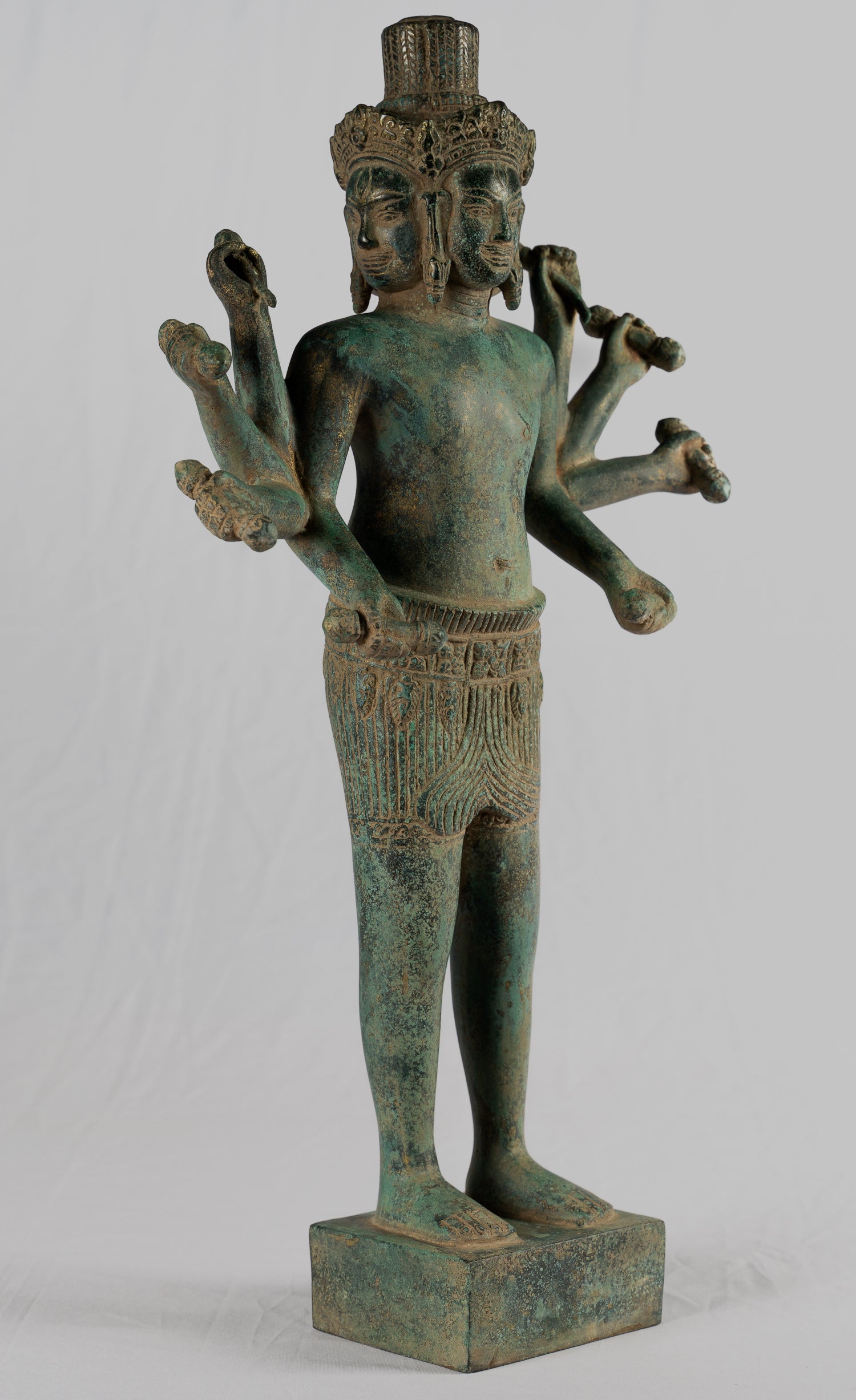 Estatua de Brahma - Estilo antiguo Khmer Koh Ker de pie Bronce Brahma - Creación de Dios Hindú - 50 cm/20 "