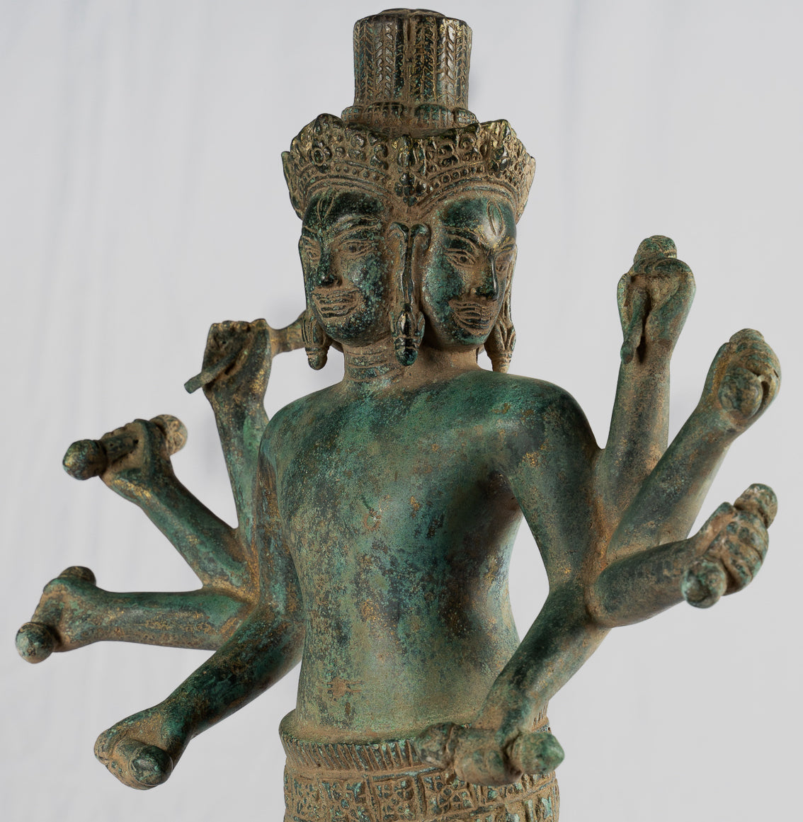 Estatua de Brahma - Estilo antiguo Khmer Koh Ker de pie Bronce Brahma - Creación de Dios Hindú - 50 cm/20 "