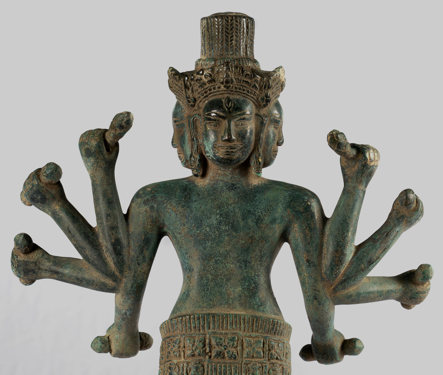 Estatua de Brahma - Estilo antiguo Khmer Koh Ker de pie Bronce Brahma - Creación de Dios Hindú - 50 cm/20 "