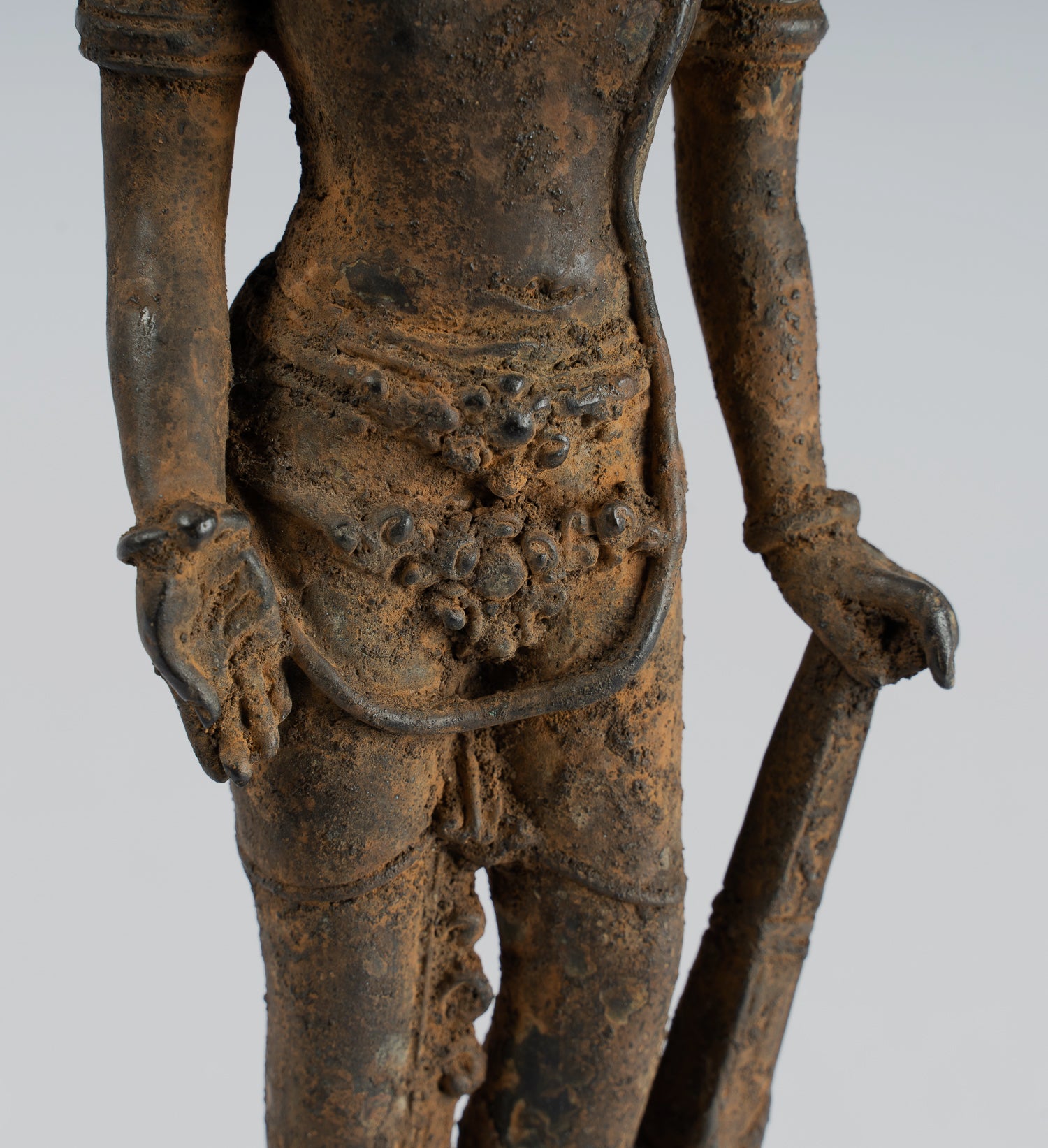 Vishnu - Antique Java Style Majapahit in piedi Bronzo Vishnu Statua - 29cm/11 "