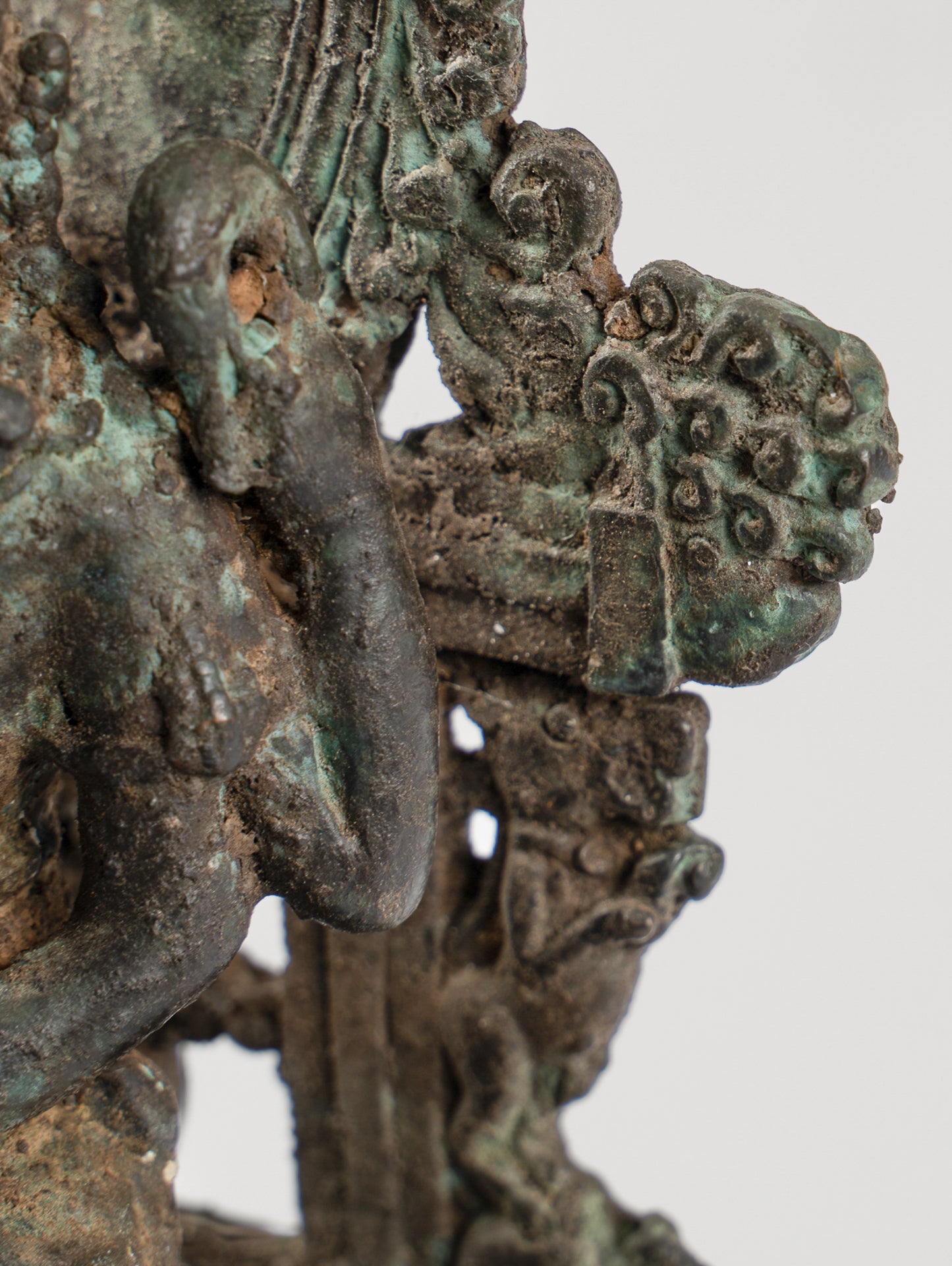 Shiva Statue - Antique Indonesian Style Bronze Javanese Seated 4-Arm Shiva Statue - 20cm/8"