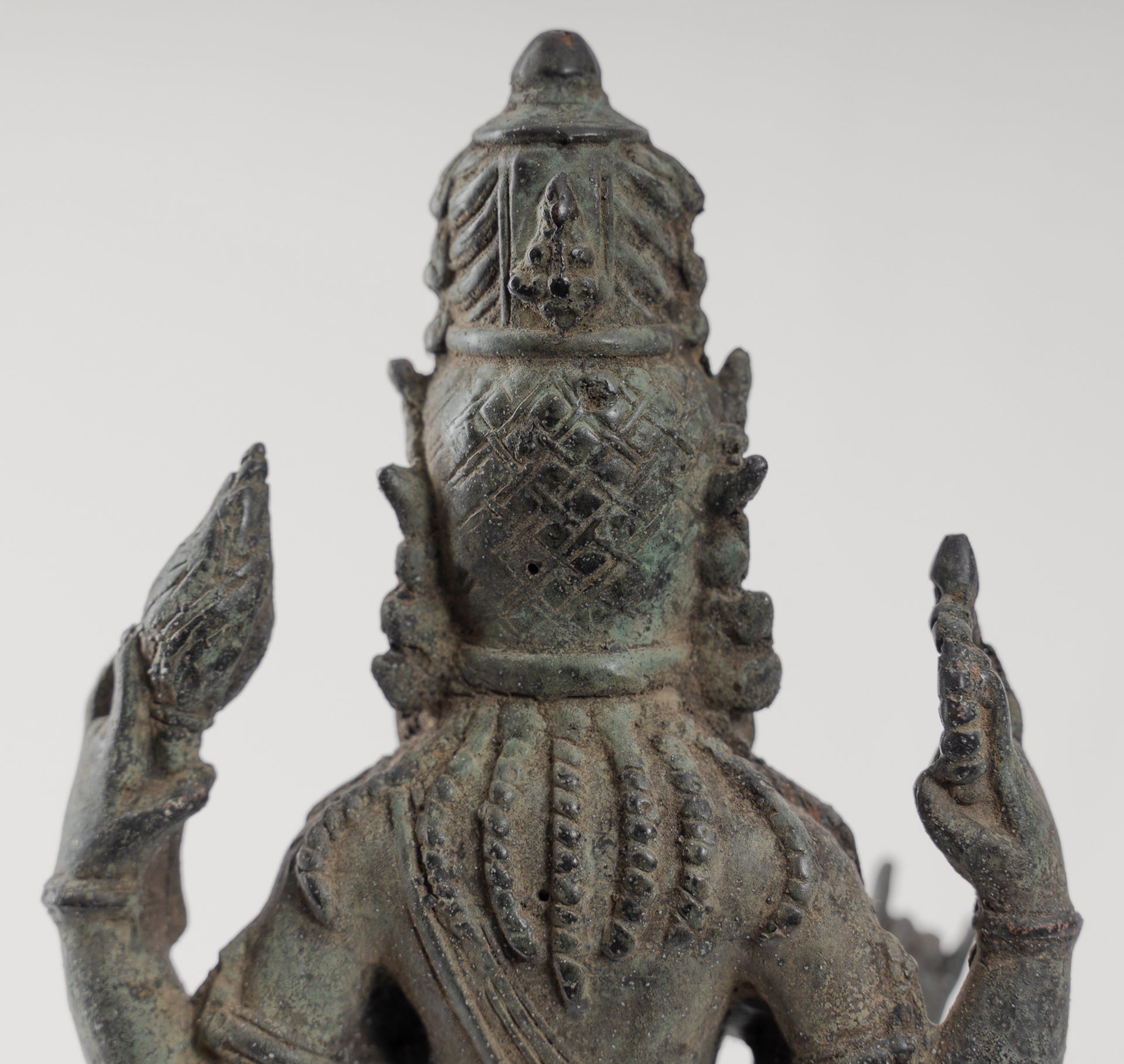 Shiva Statue - Antique Java Style Majapahit Standing Bronze Shiva Statue - 31cm/12"