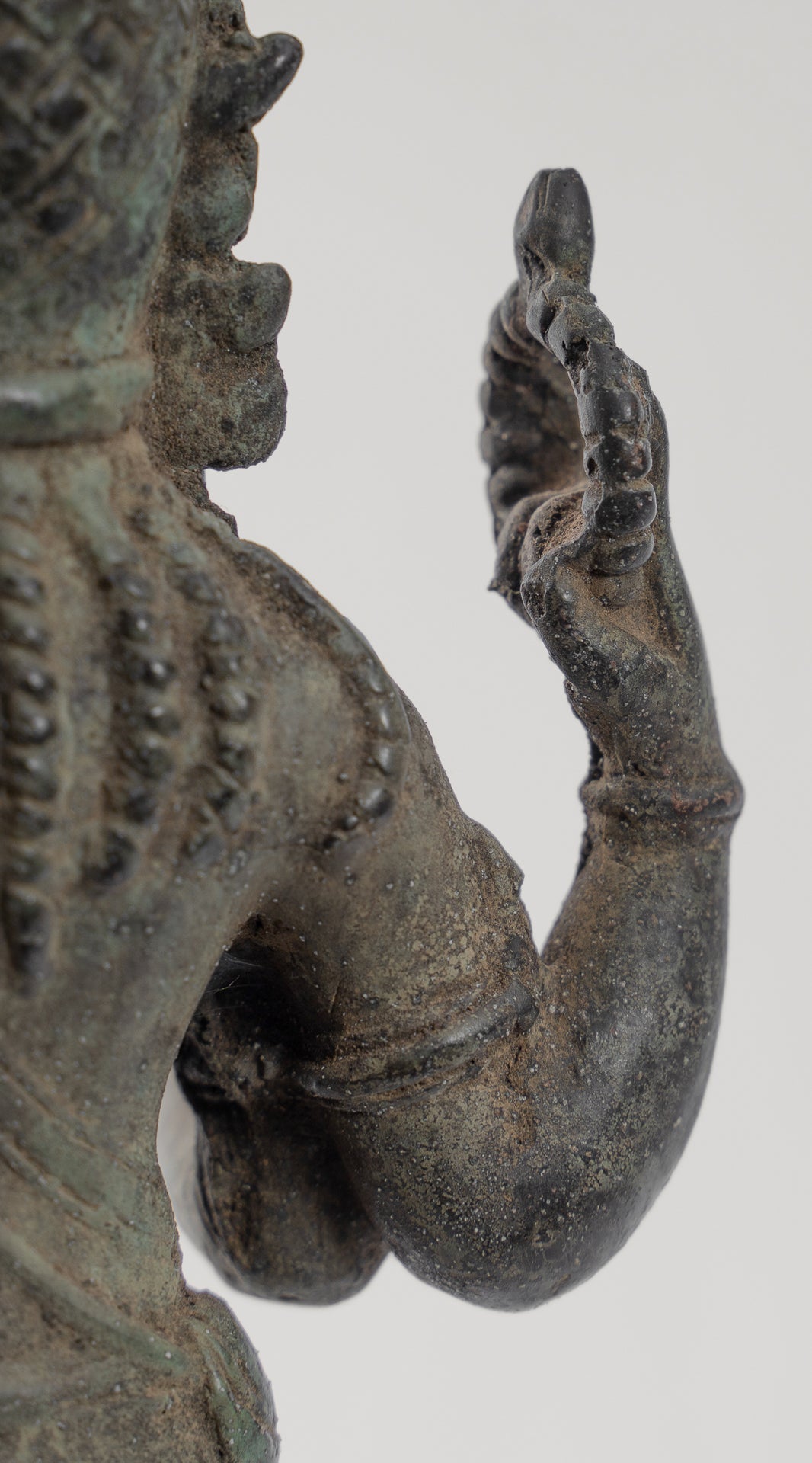 Shiva Statue - Antique Java Style Majapahit Standing Bronze Shiva Statue - 31cm/12"