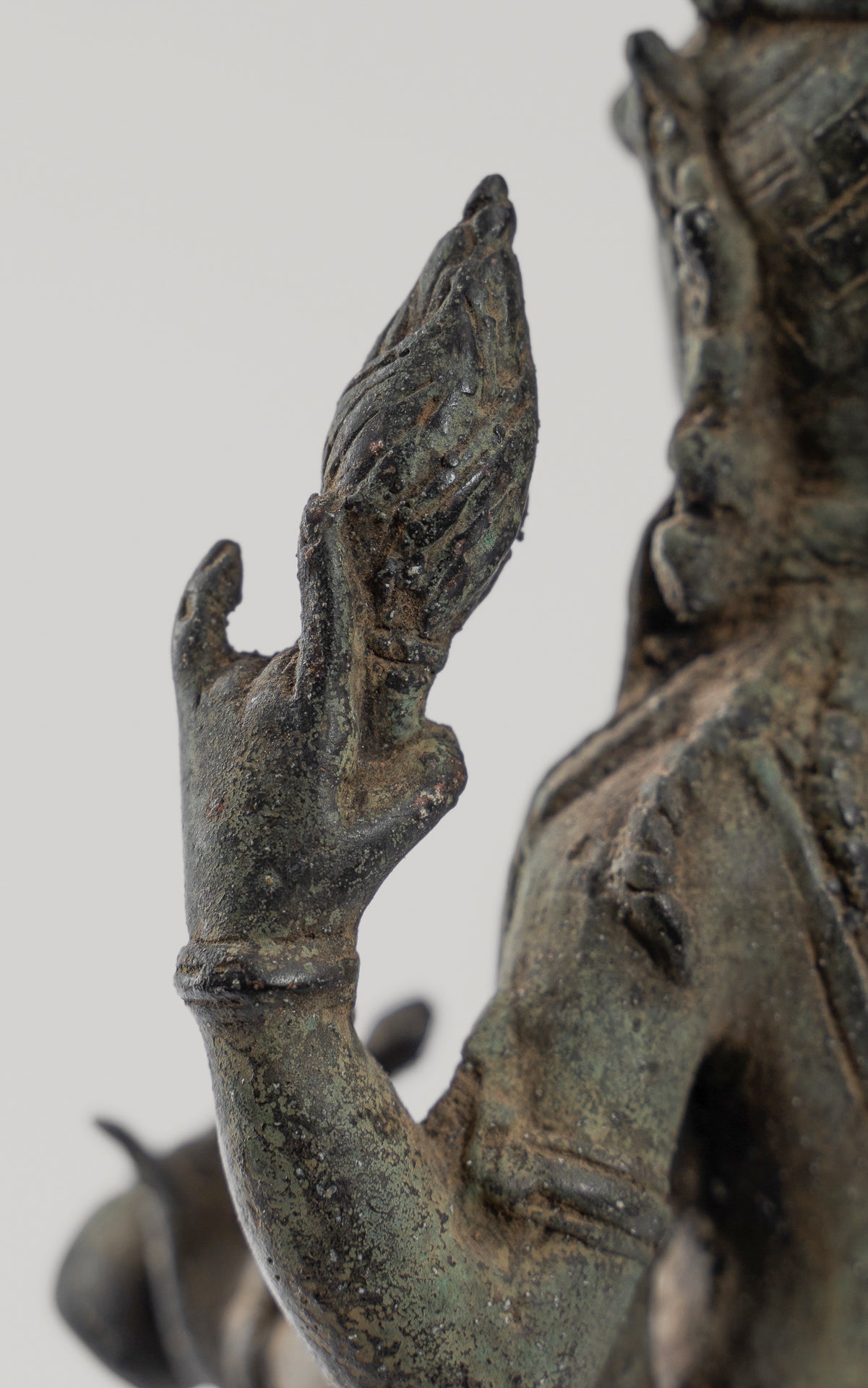 Shiva Statue - Antique Java Style Majapahit Standing Bronze Shiva Statue - 31cm/12"