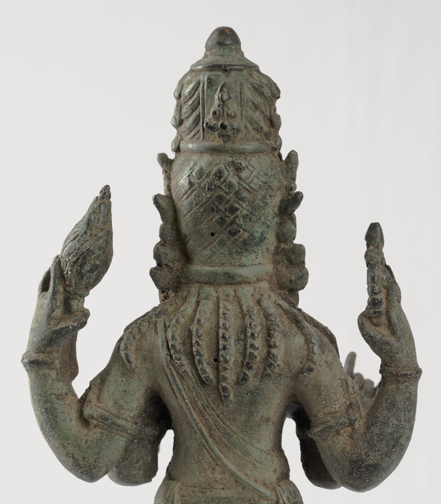 Shiva Statue - Antique Java Style Majapahit Standing Bronze Shiva Statue - 31cm/12"