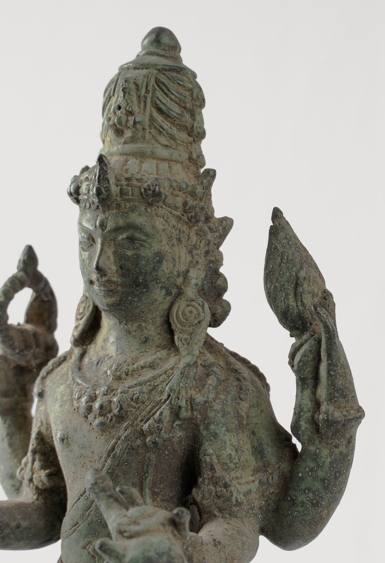 Shiva Statue - Antique Java Style Majapahit Standing Bronze Shiva Statue - 31cm/12"