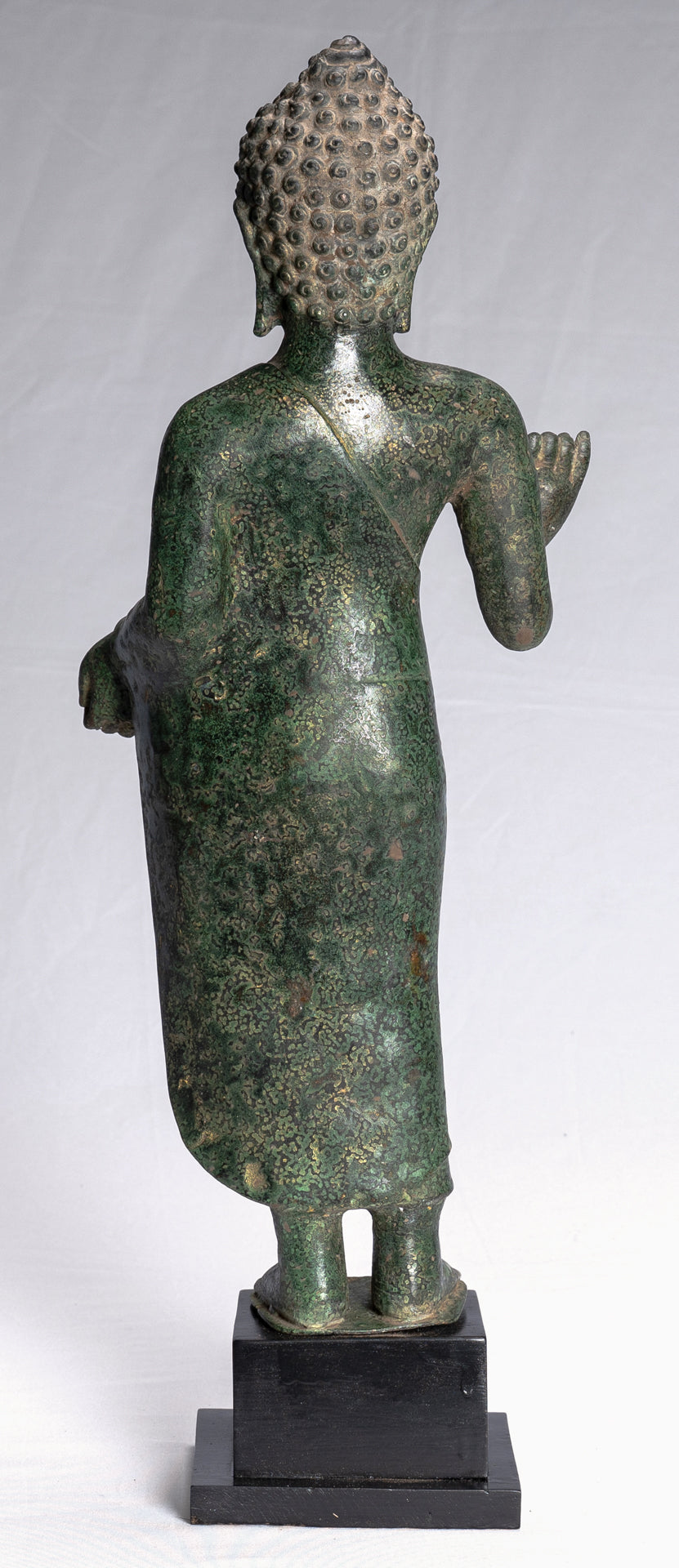 Buddha Statue - Antique Thai Style Dvaravati Bronze Standing Preaching Buddha Statue 55cm/22"