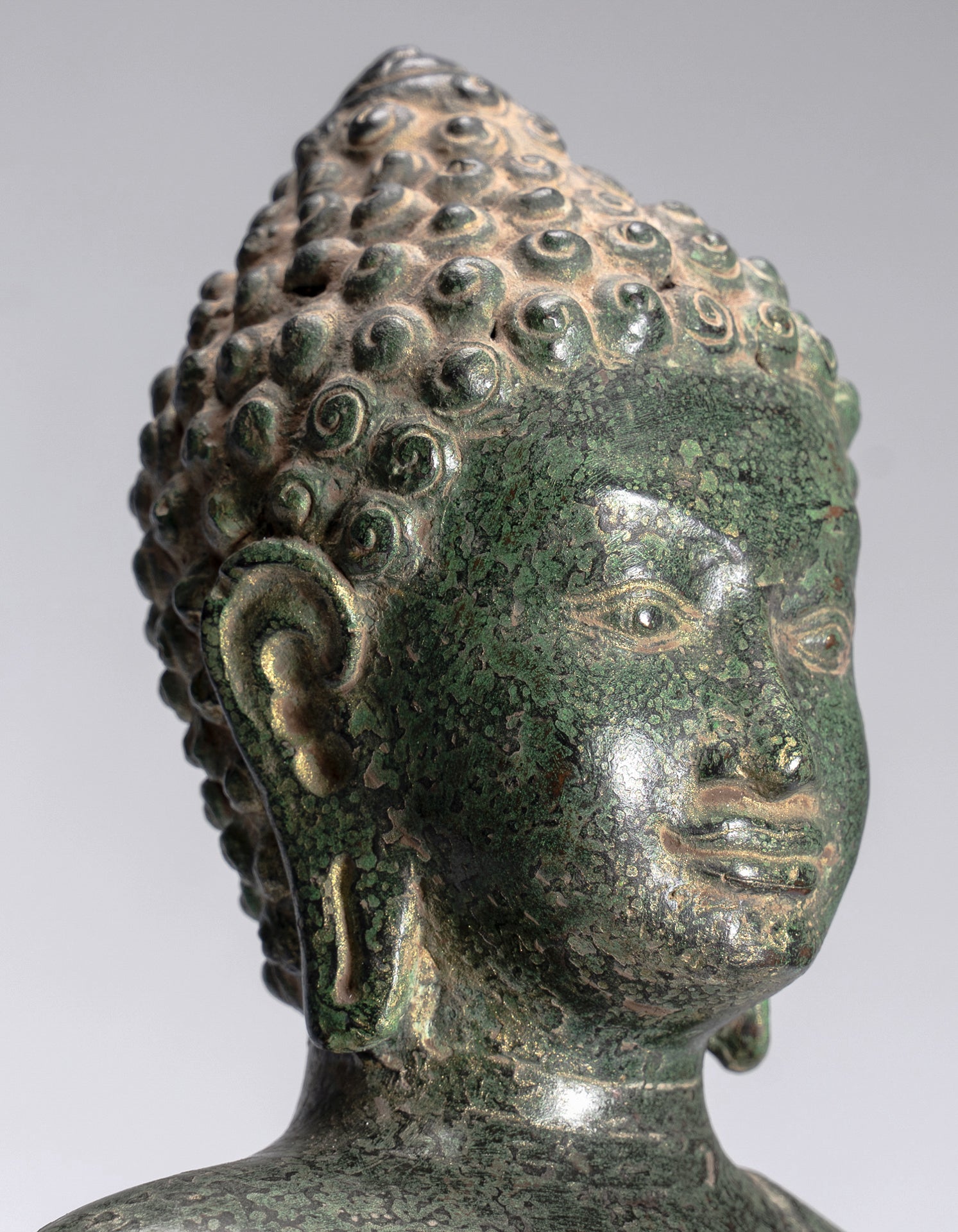 Buddha Statue - Antique Thai Style Dvaravati Bronze Standing Preaching Buddha Statue 55cm/22"