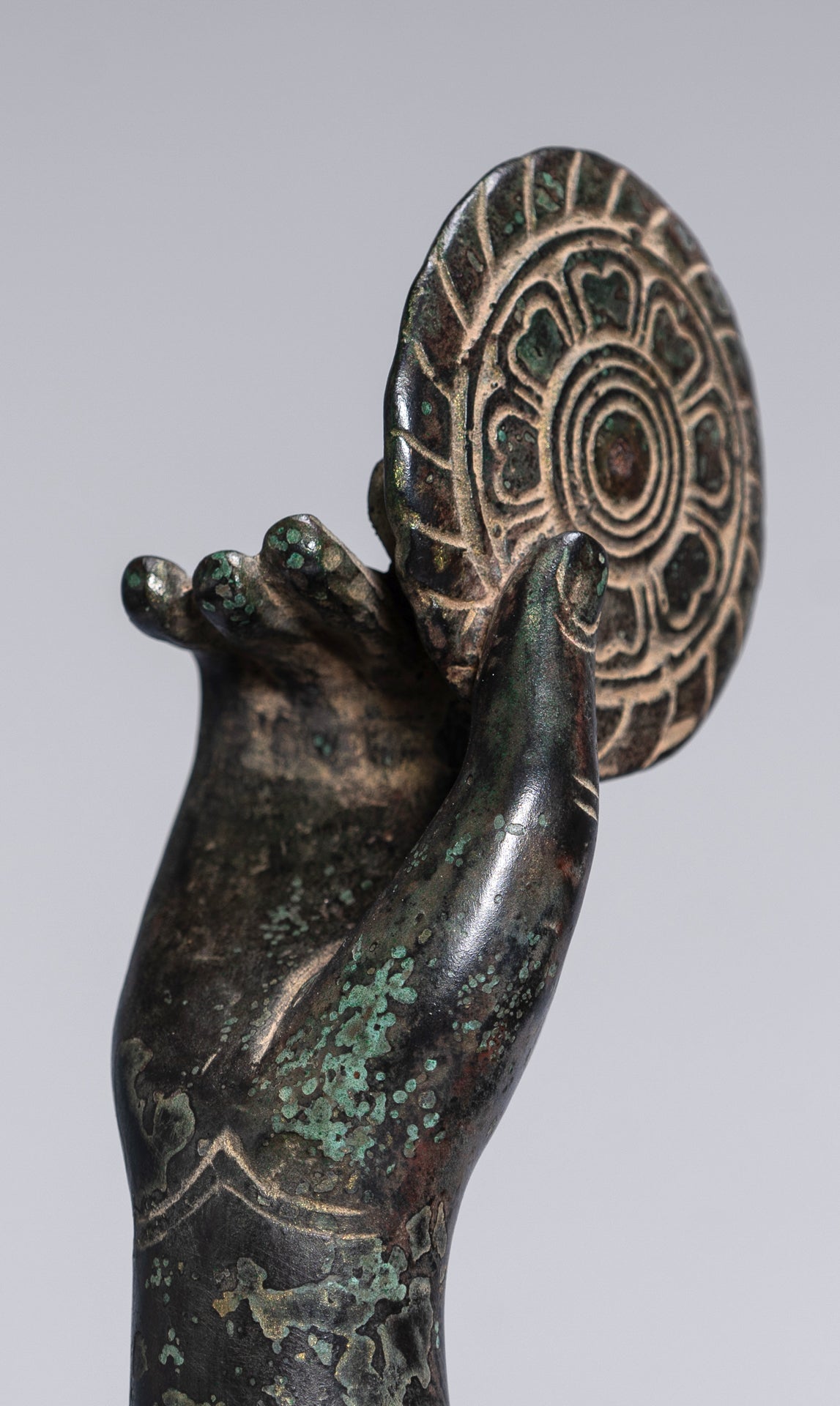 Large Antique Khmer Style Standing Bronze Bayon Style Lokeshvara Statue - 122cm/49"