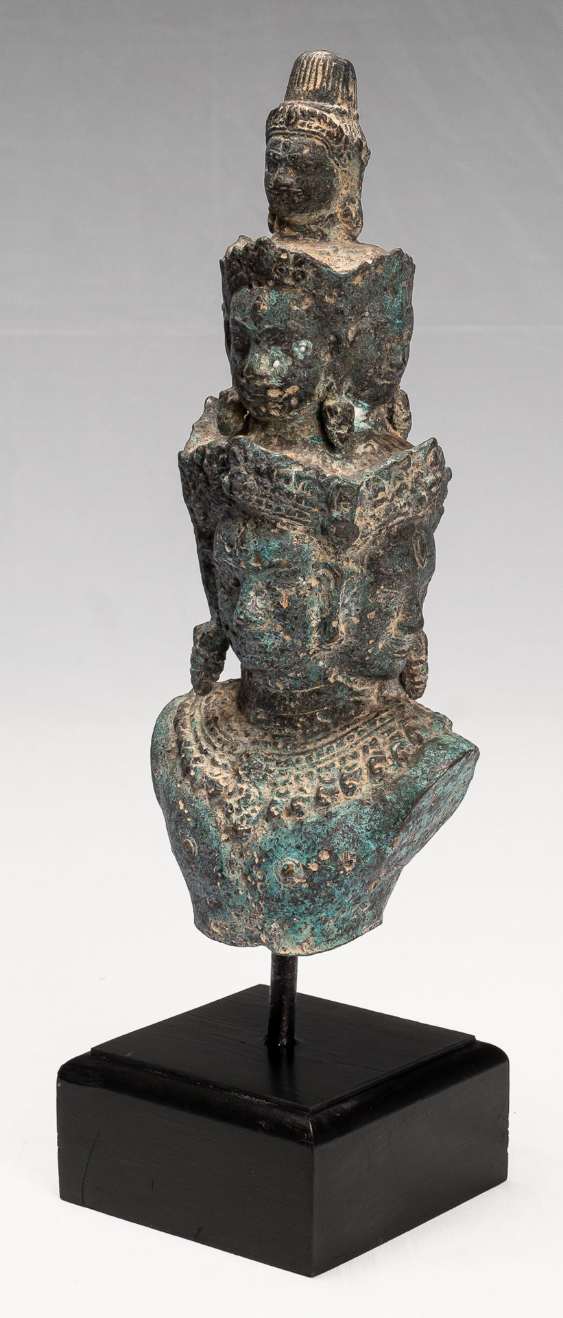 Bodhisattva - Antique Baphuon Style Mounted Bronze Hevajra Statue - 33cm/13" Tall