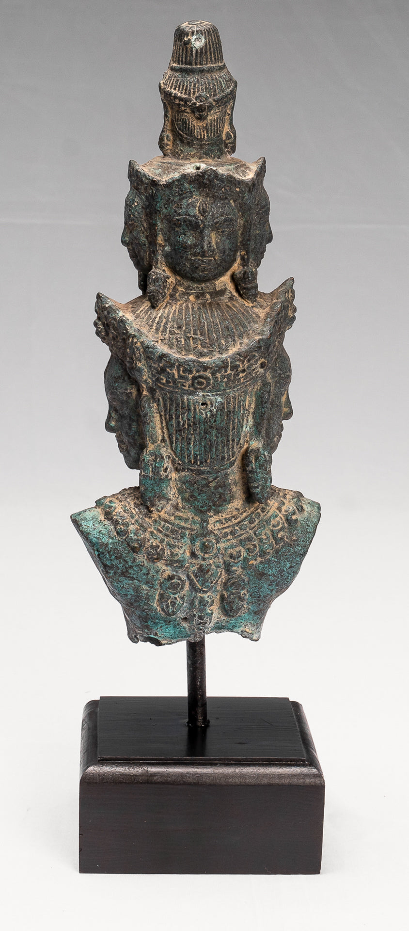 Bodhisattva - Antique Baphuon Style Mounted Bronze Hevajra Statue - 33cm/13" Tall