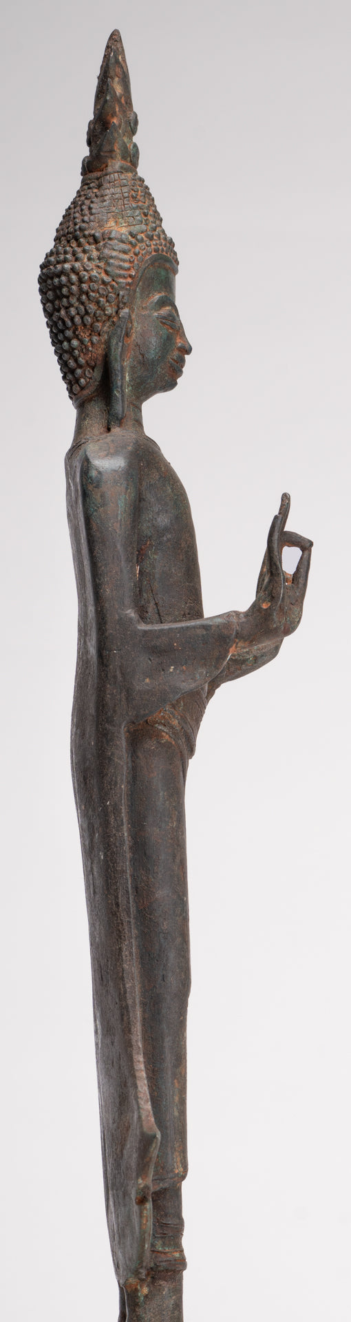 Buddha Statue - Antique Laos Style Standing Buddha Statue in Dharmachakra Teaching Mudra - 50cm/20"