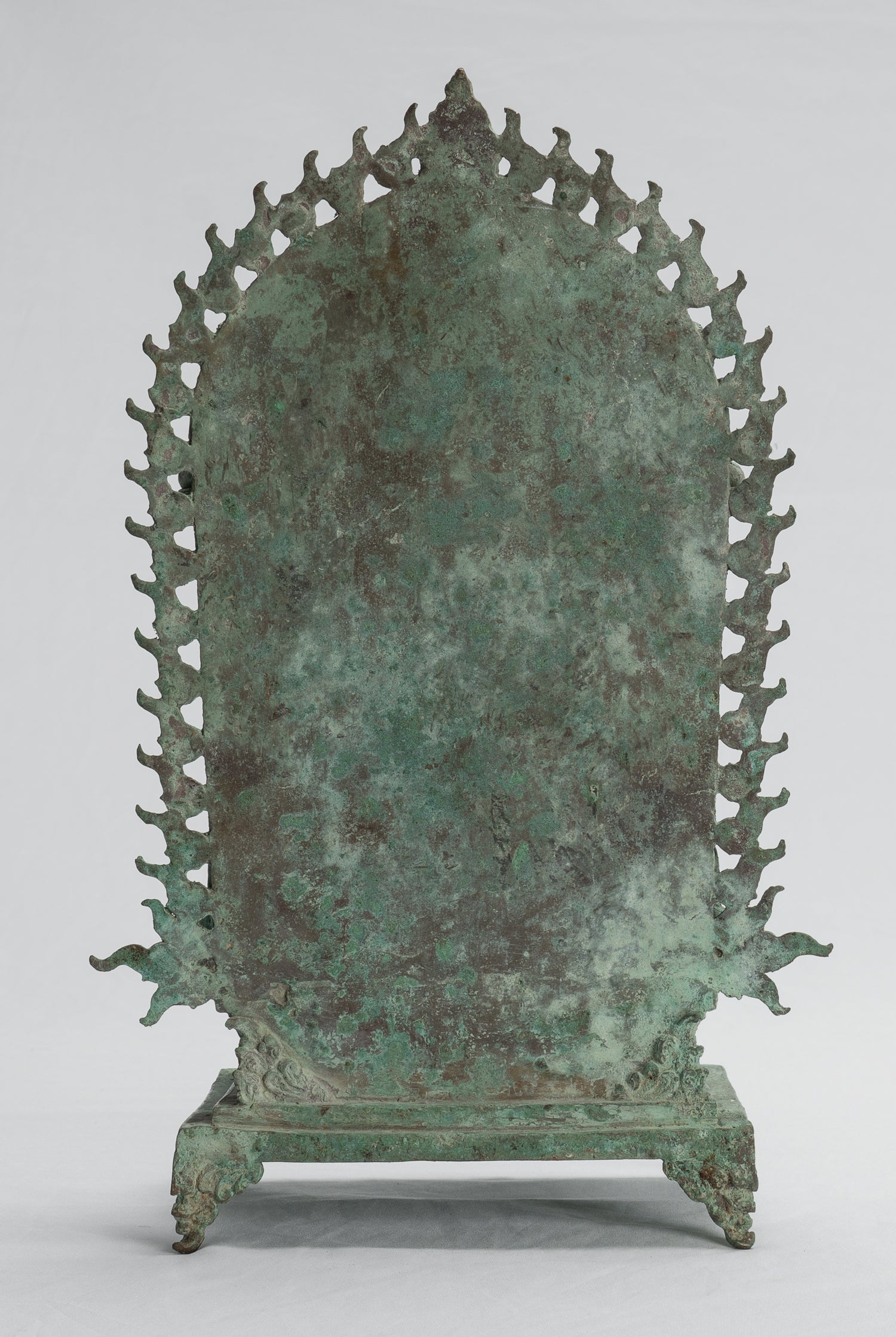 Lokeshvara Statue - Antique Indonesian Style Bronze Javanese Enthroned Seated Lokeshvara Statue -34cm/14"