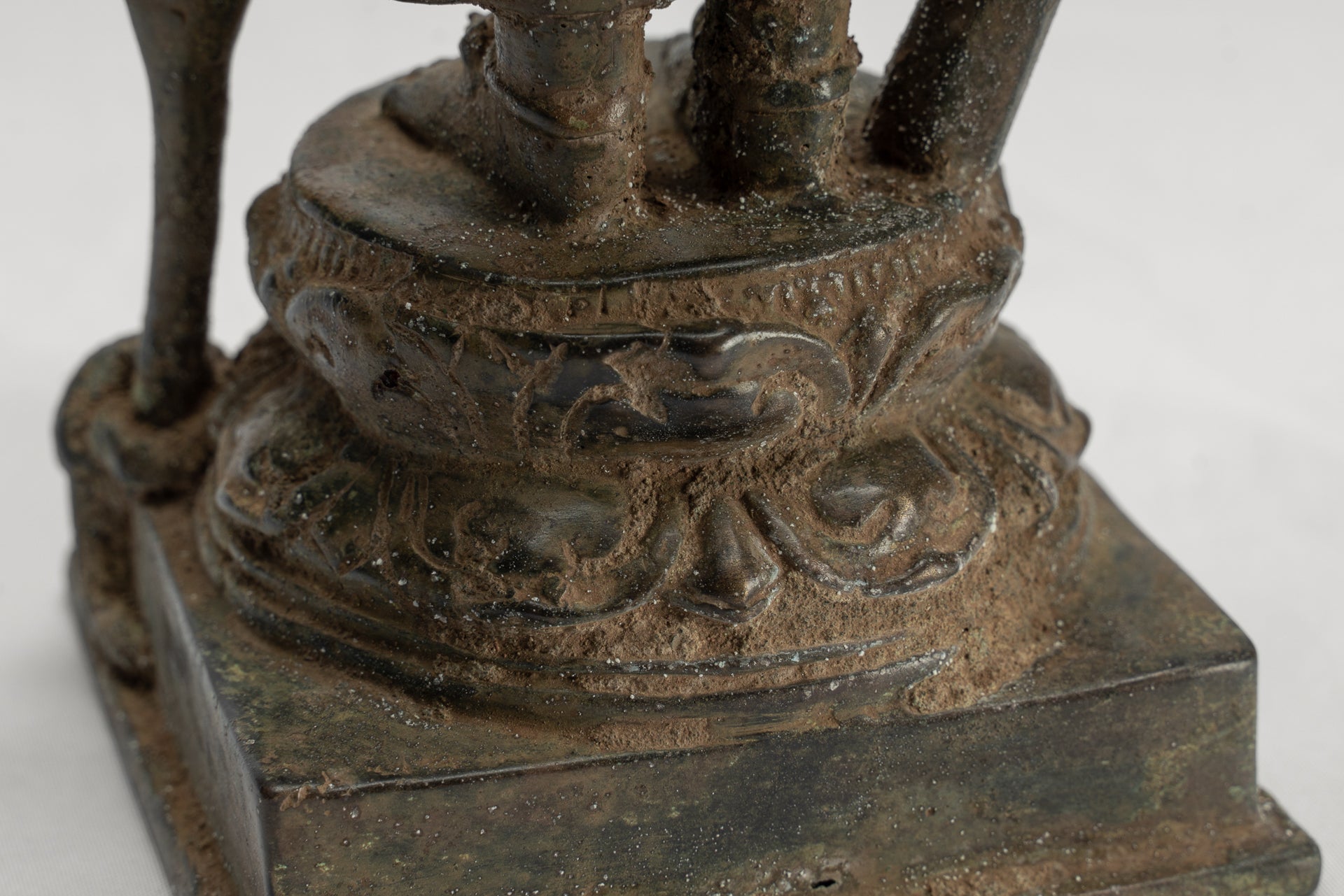 Shiva Statue - Antique Indonesian Style Bronze Javanese Standing 6-Arm Shiva Statue - 36cm/14"