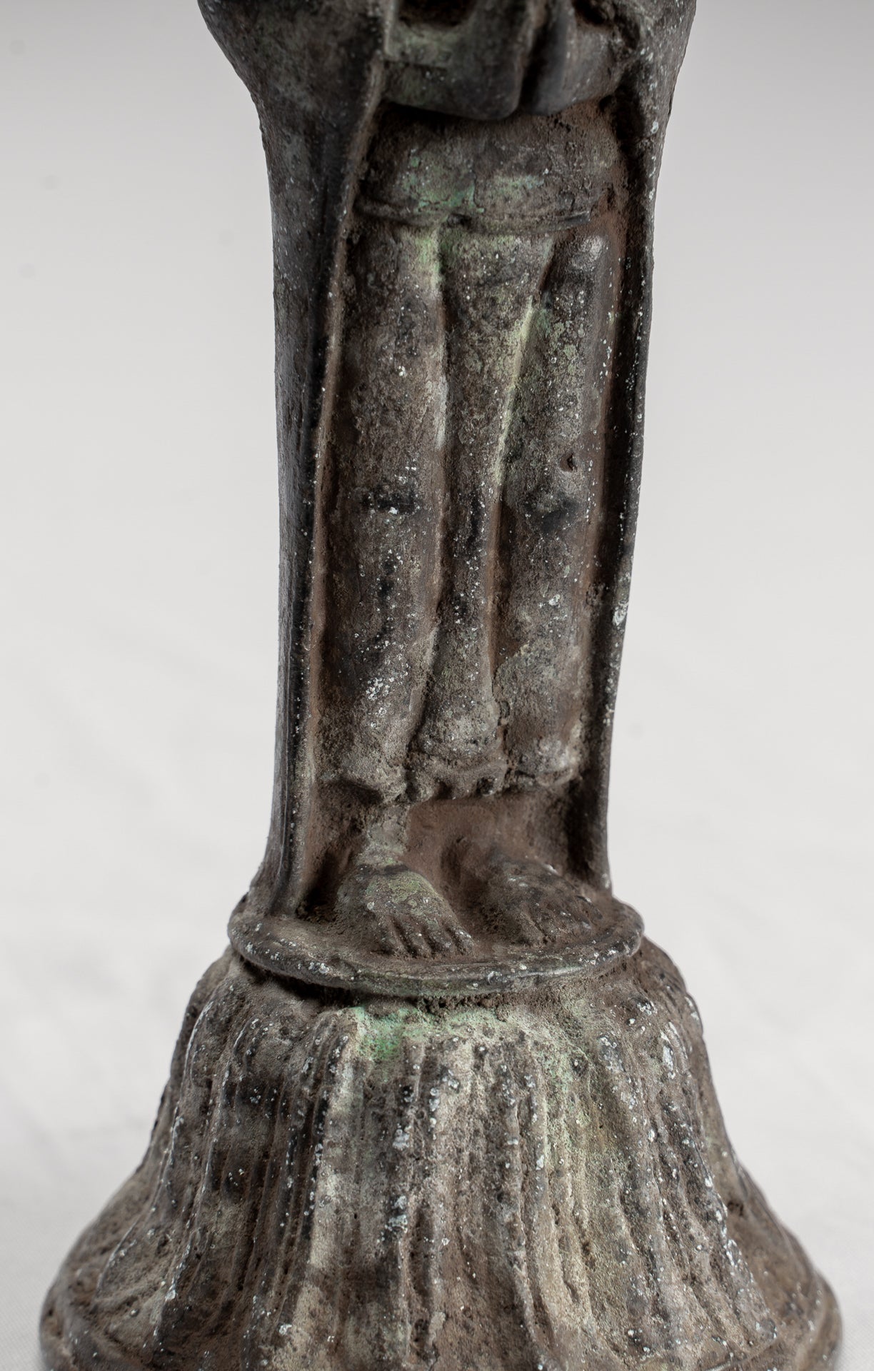Buddha Statue - Antique Indonesian Style Standing Bronze Javanese Adoration Buddha - 16cm/6"