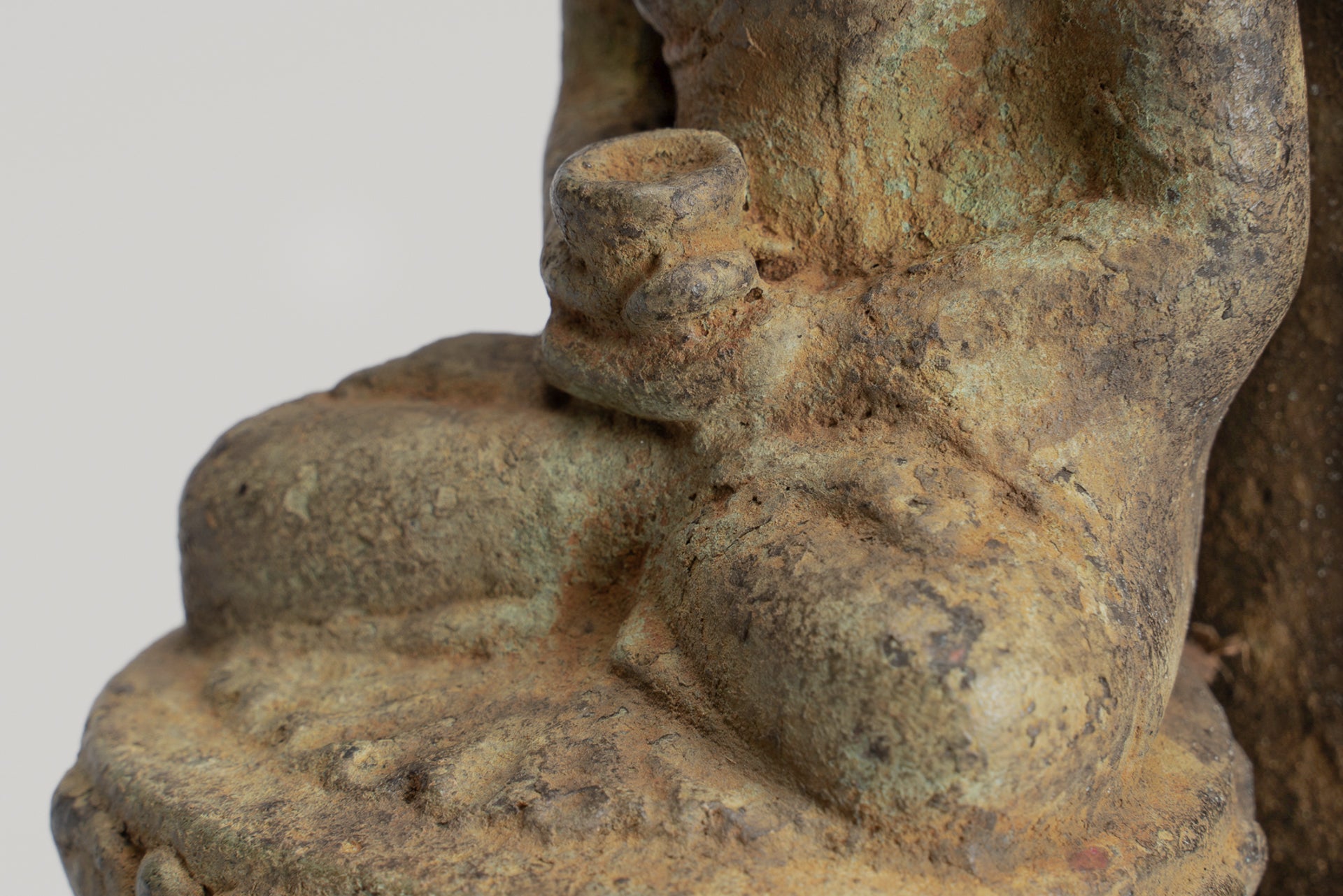 Buddha Statue - Antique Indonesian Style Bronze Seated Javanese Amitabha Buddha Statue - 16cm/6"