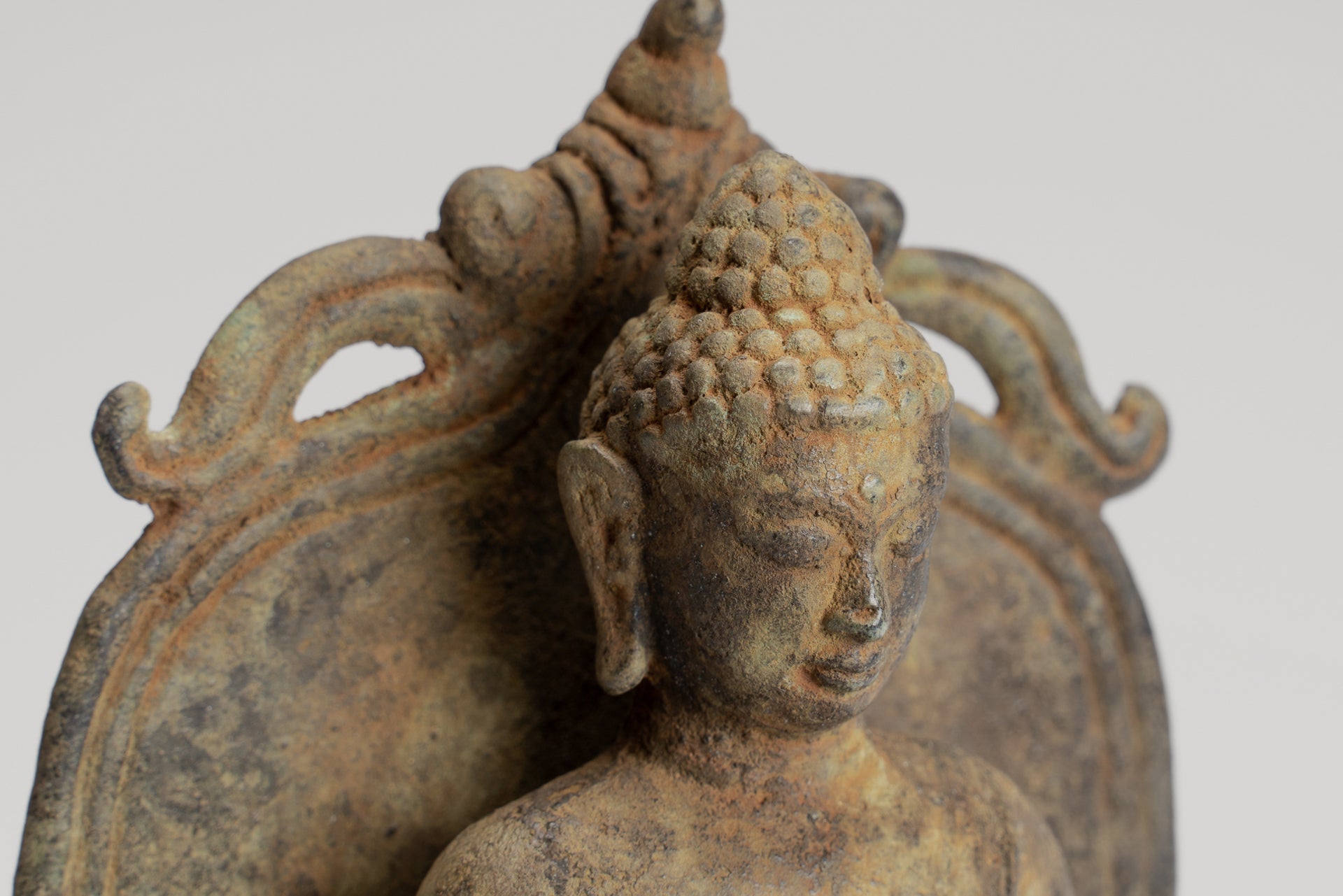 Buddha Statue - Antique Indonesian Style Bronze Seated Javanese Amitabha Buddha Statue - 16cm/6"