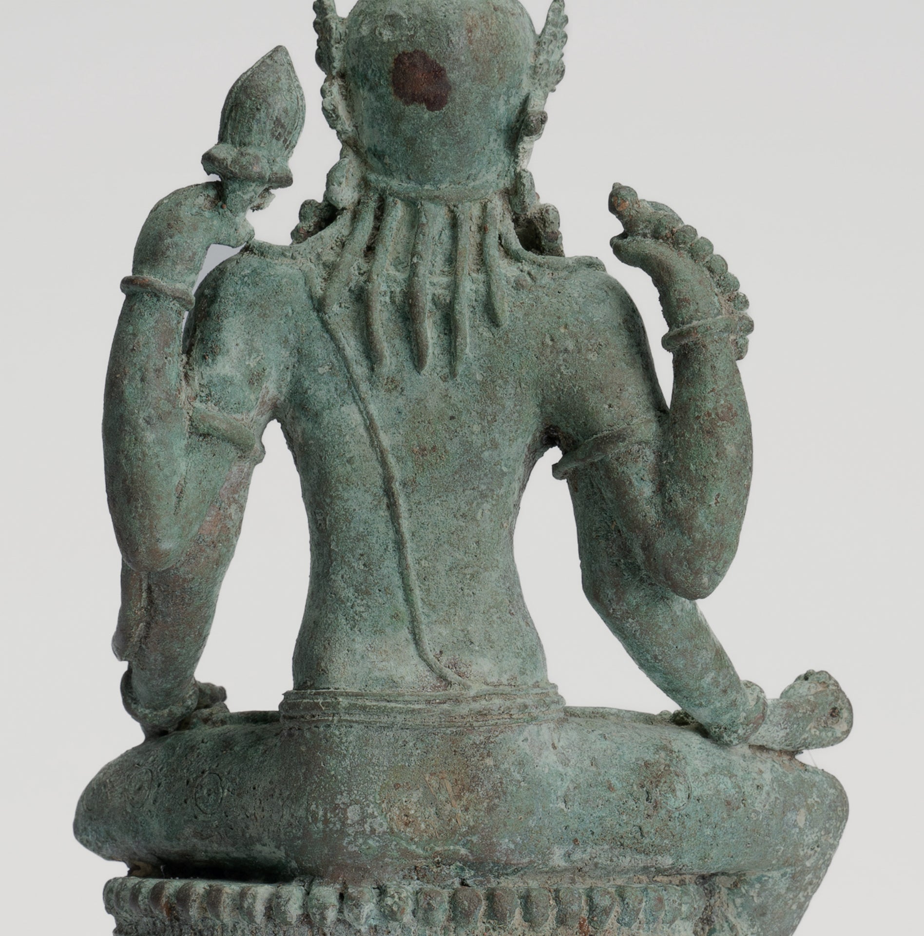Bodhisattva Statue -Antique Indonesian Style Javanese Avalokiteshvara Bodhisattva Statue - 20.5cm/8"