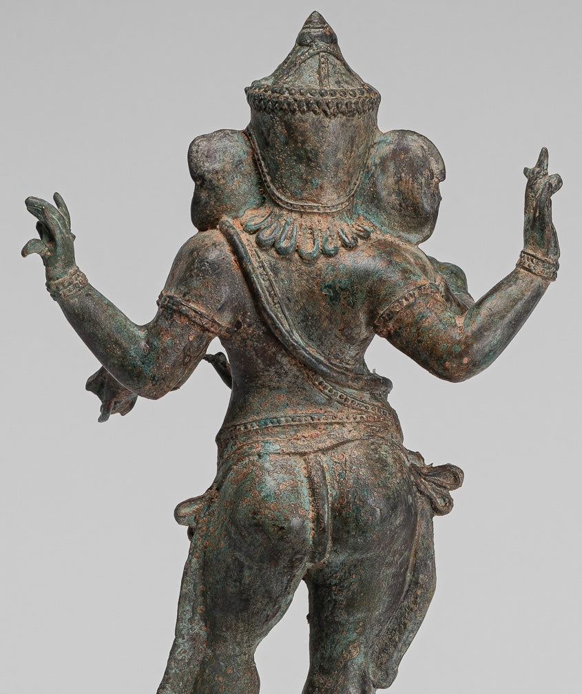 Ganesha Statue - Antique Chola Style Indian Bronze Standing Ganesh Statue - 49cm/20"