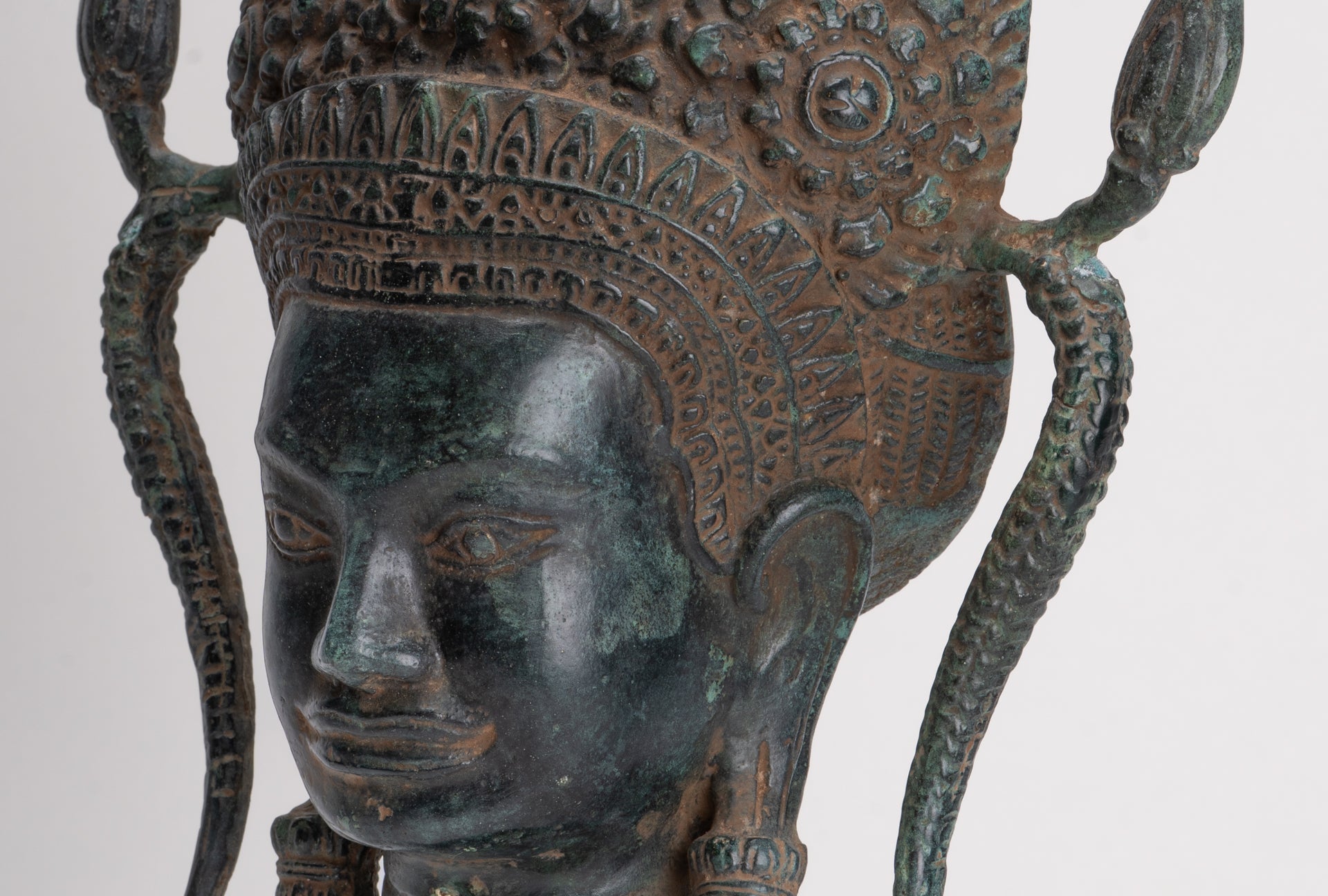 Antique Khmer Style Bronze Angkor Wat Apsara or Angel Statue - 35cm/14"