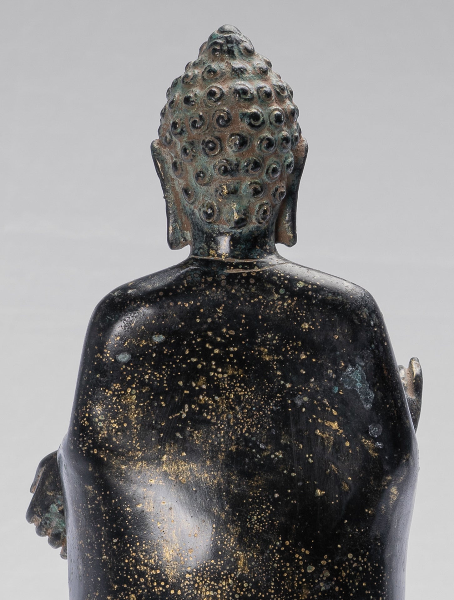 Buddha Statue - Antique Thai Style Dvaravati Bronze Standing Preaching Buddha Statue - 33cm/13"