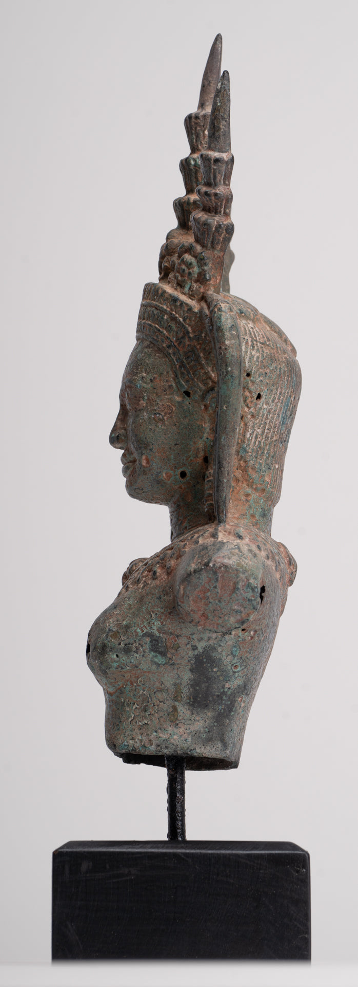 Apsara Statue - Antique Khmer Style Bronze Angkor Wat Apsara or Angel Statue - 33cm/13"