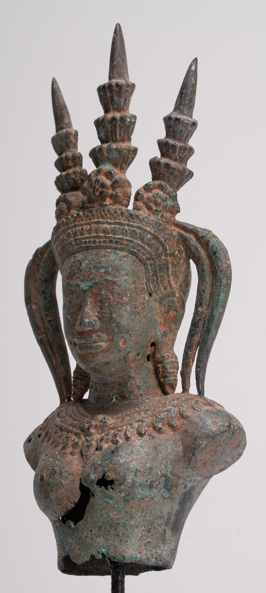 Apsara Statue - Antique Khmer Style Bronze Angkor Wat Apsara or Angel Statue - 33cm/13"