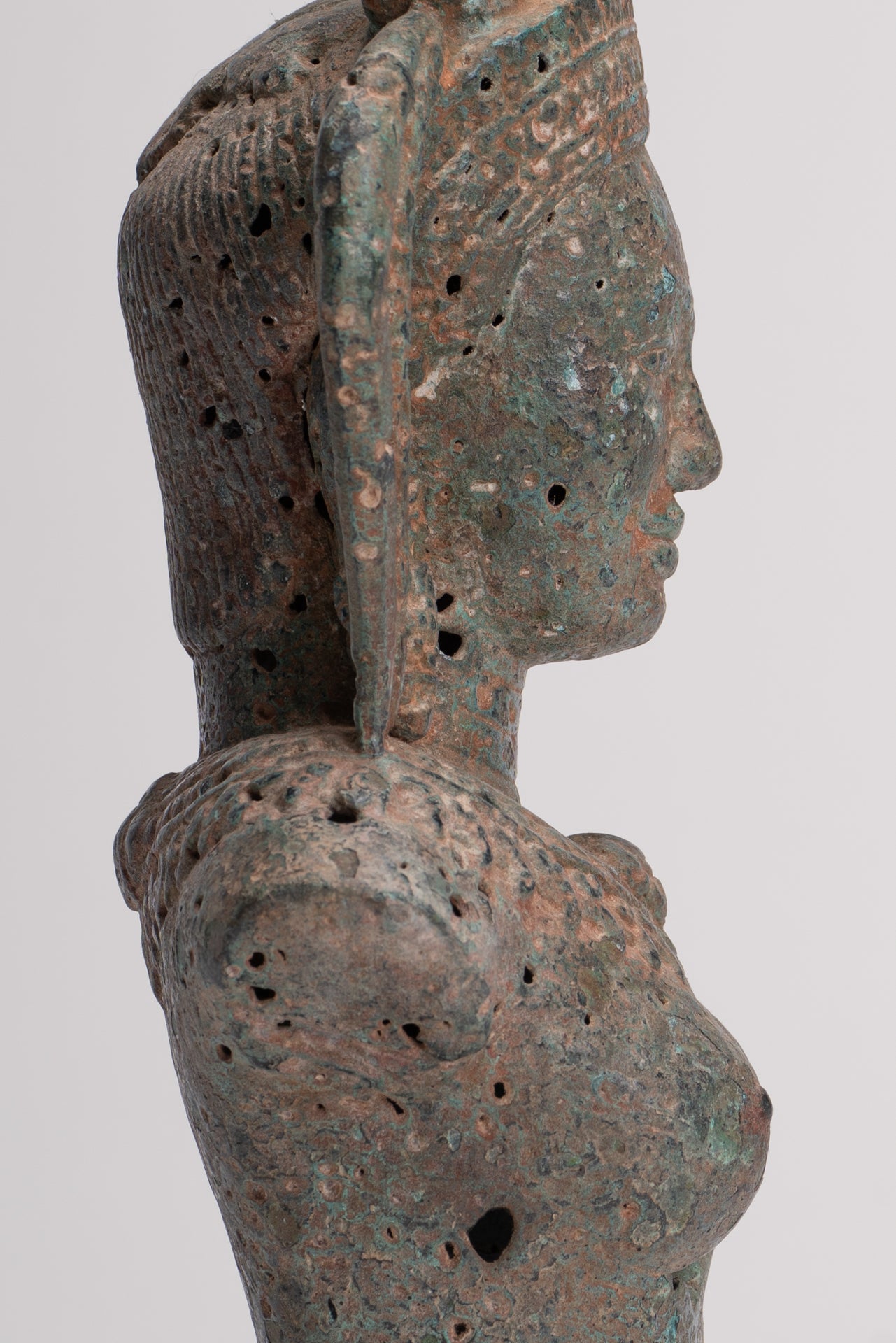 Apsara Statue - Antique Khmer Style Bronze Angkor Wat Apsara or Angel Statue - 33cm/13"